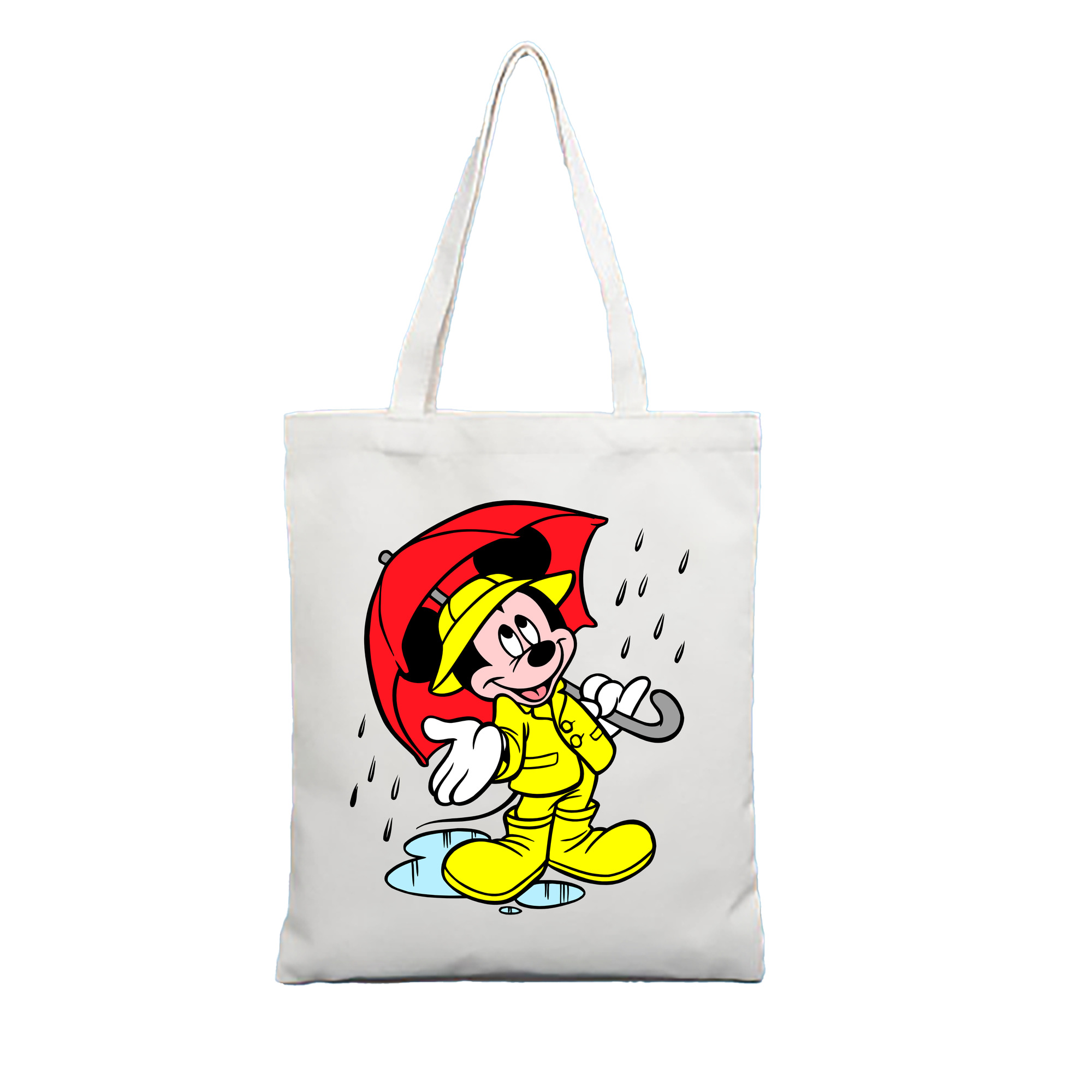 （画像用） ミッキーマウス Mickey Mouse 縦型キャンバス生地手提げバッグ　トートバッグ