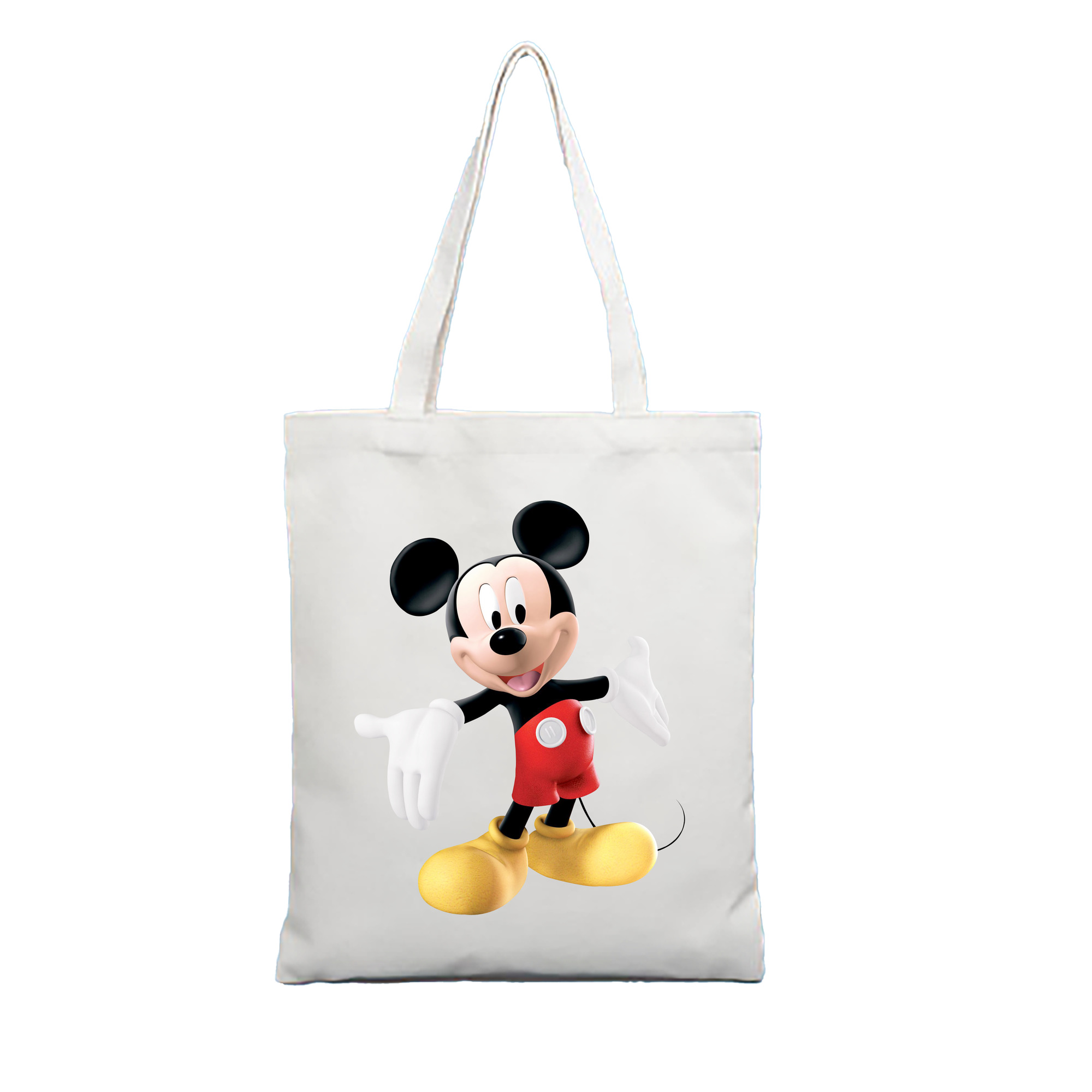 （画像用） ミッキーマウス Mickey Mouse 縦型キャンバス生地手提げバッグ　トートバッグ