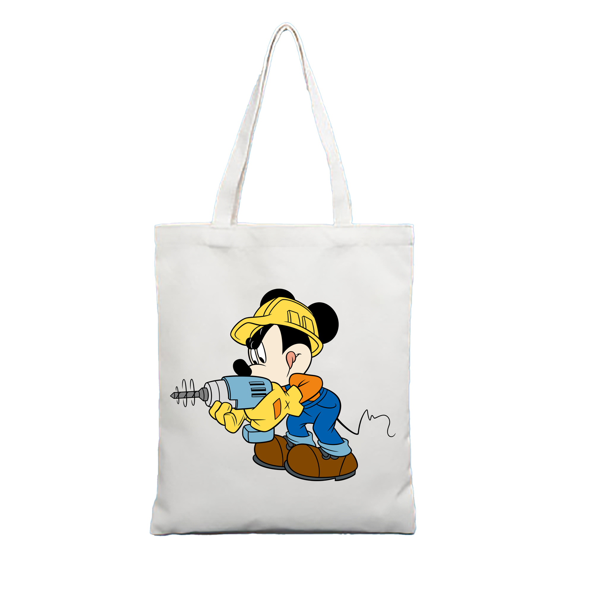 （画像用） ミッキーマウス Mickey Mouse 縦型キャンバス生地手提げバッグ　トートバッグ