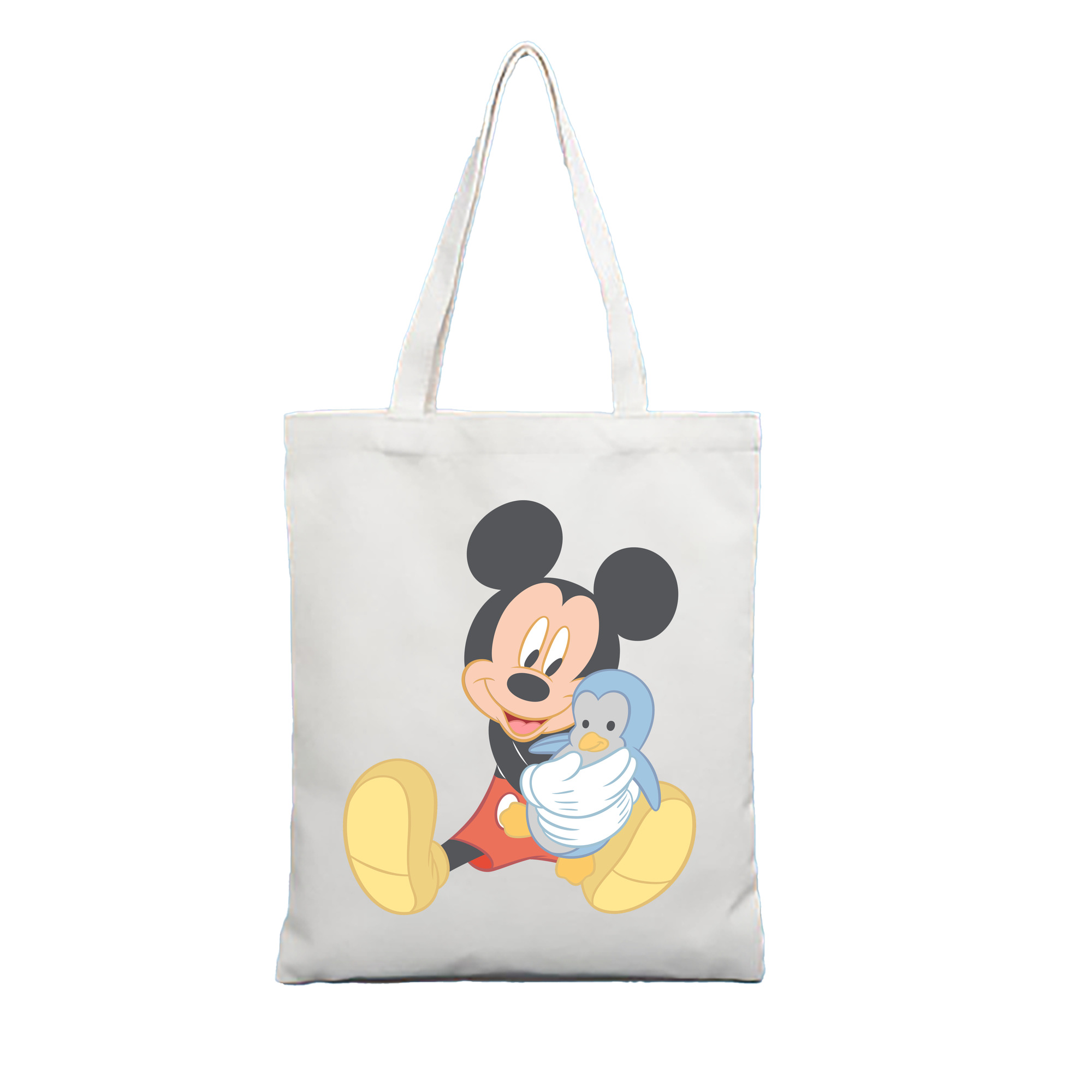（画像用） ミッキーマウス Mickey Mouse 縦型キャンバス生地手提げバッグ　トートバッグ