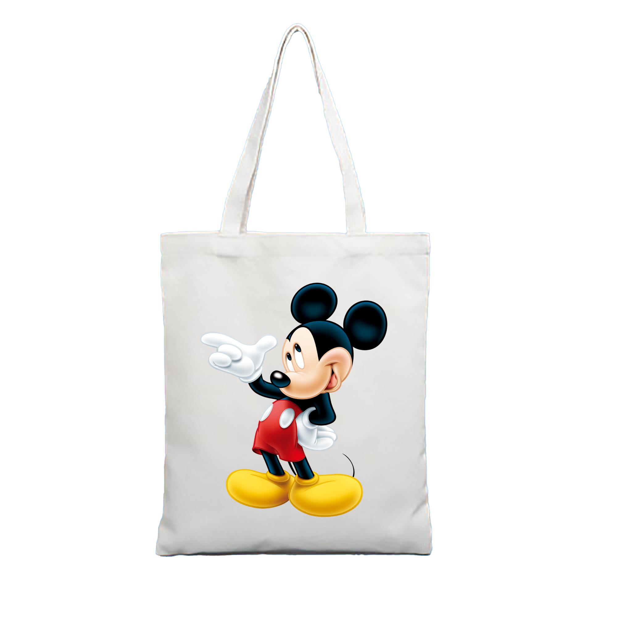 （画像用） ミッキーマウス Mickey Mouse 縦型キャンバス生地手提げバッグ　トートバッグ