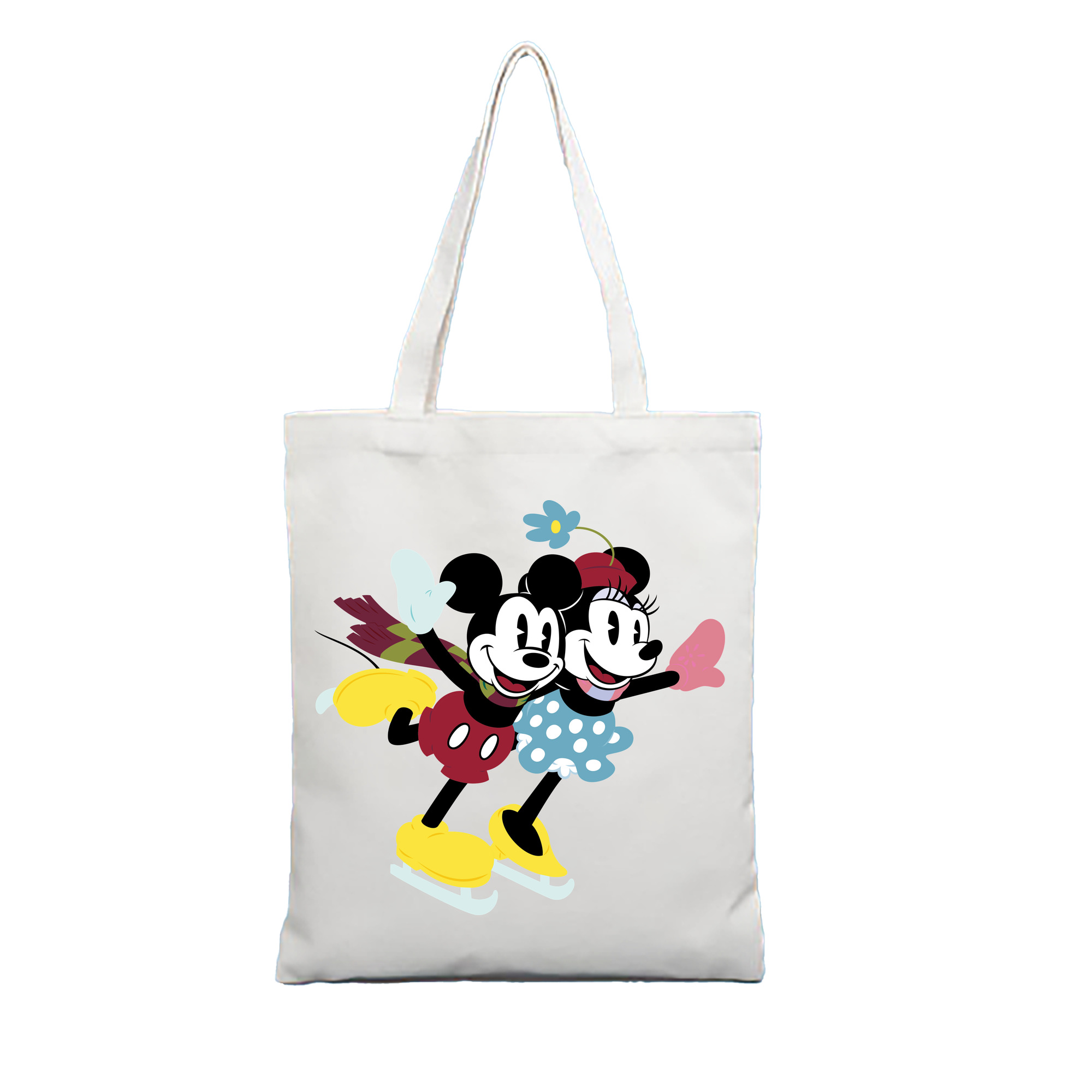 （画像用） ミッキーマウス Mickey Mouse 縦型キャンバス生地手提げバッグ　トートバッグ