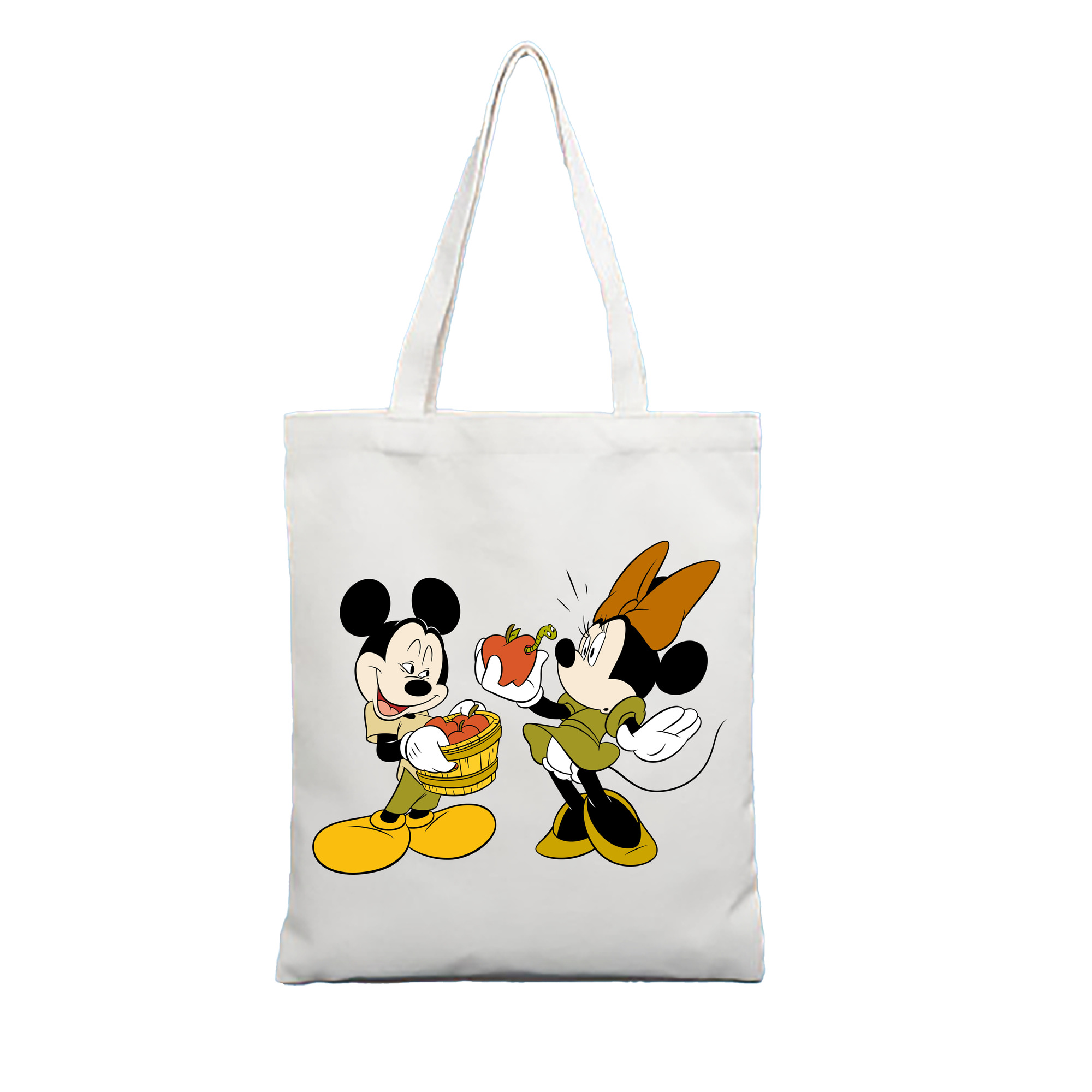 ミッキーマウス Mickey Mouse 縦型キャンバス生地手提げバッグ　トートバッグ