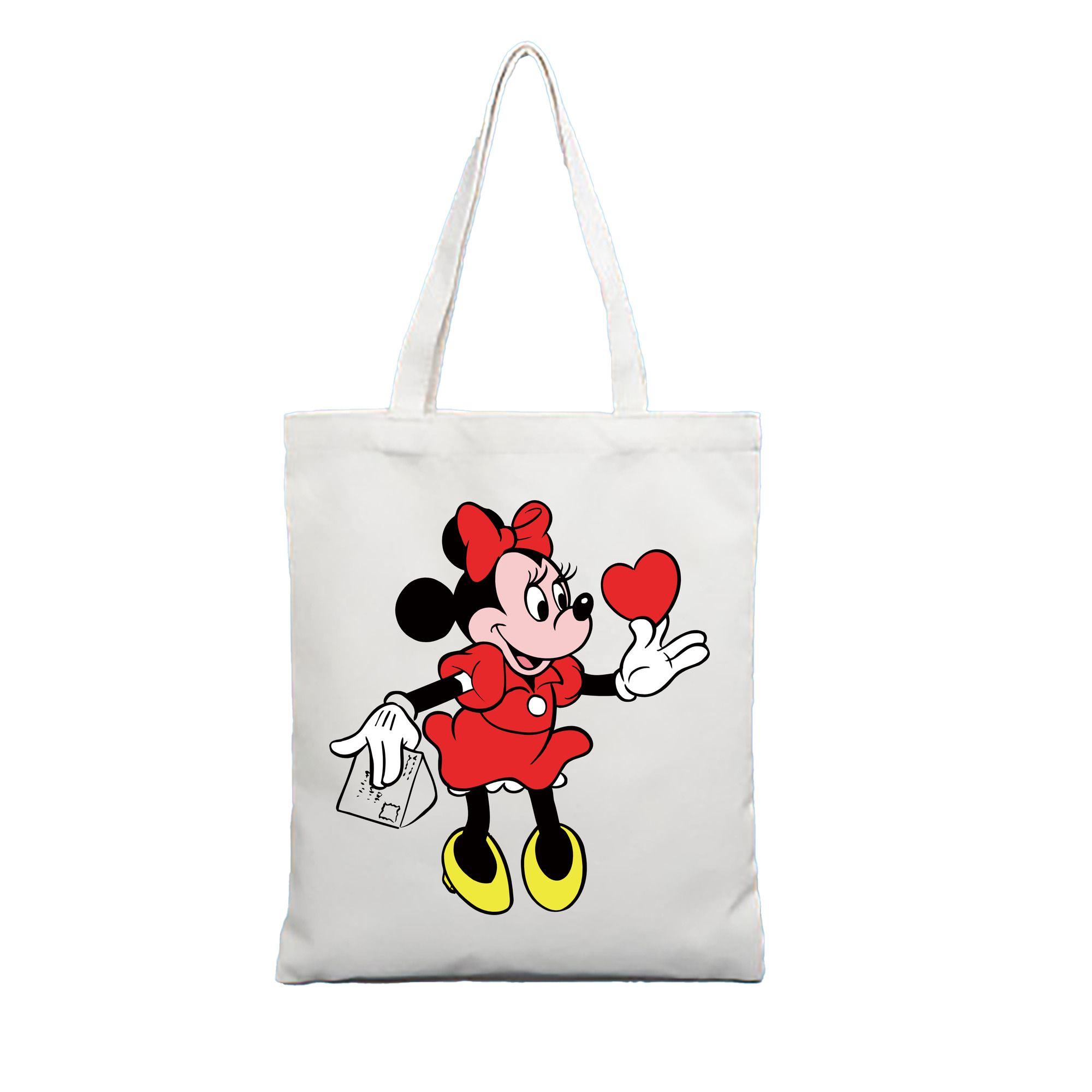 （画像用） ミッキーマウス Mickey Mouse 縦型キャンバス生地手提げバッグ　トートバッグ