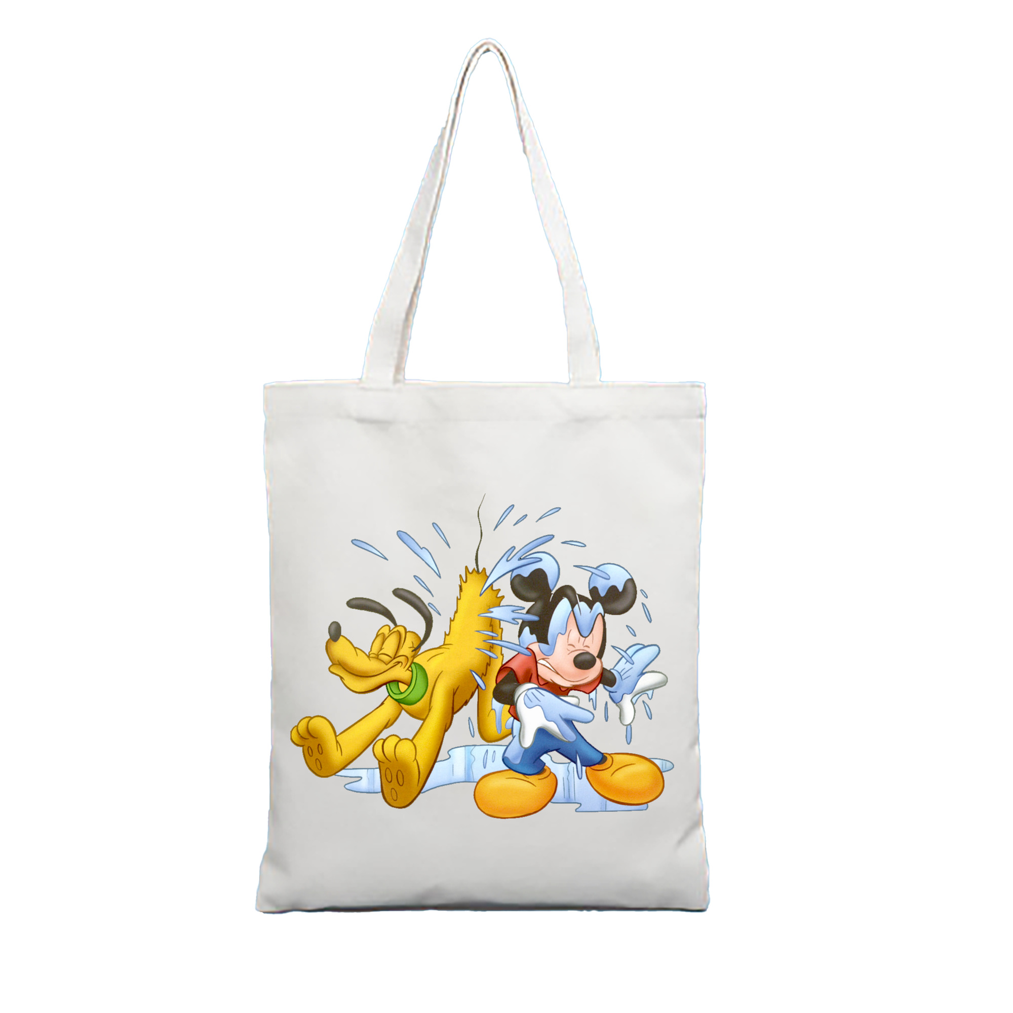 （画像用） ミッキーマウス Mickey Mouse 縦型キャンバス生地手提げバッグ　トートバッグ
