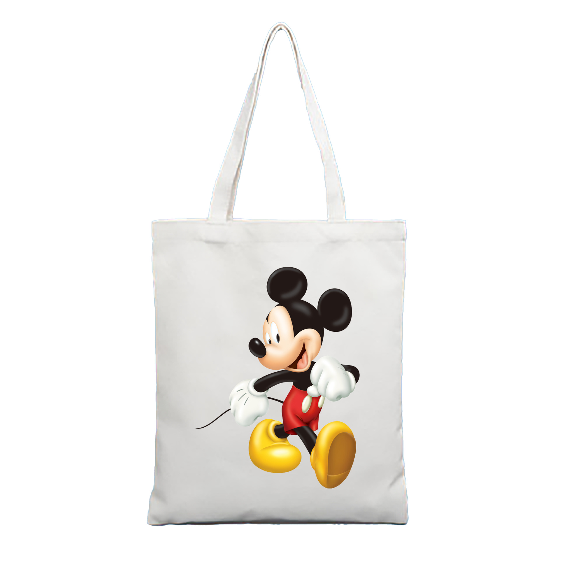 ミッキーマウス Mickey Mouse 縦型キャンバス生地手提げバッグ　トートバッグ