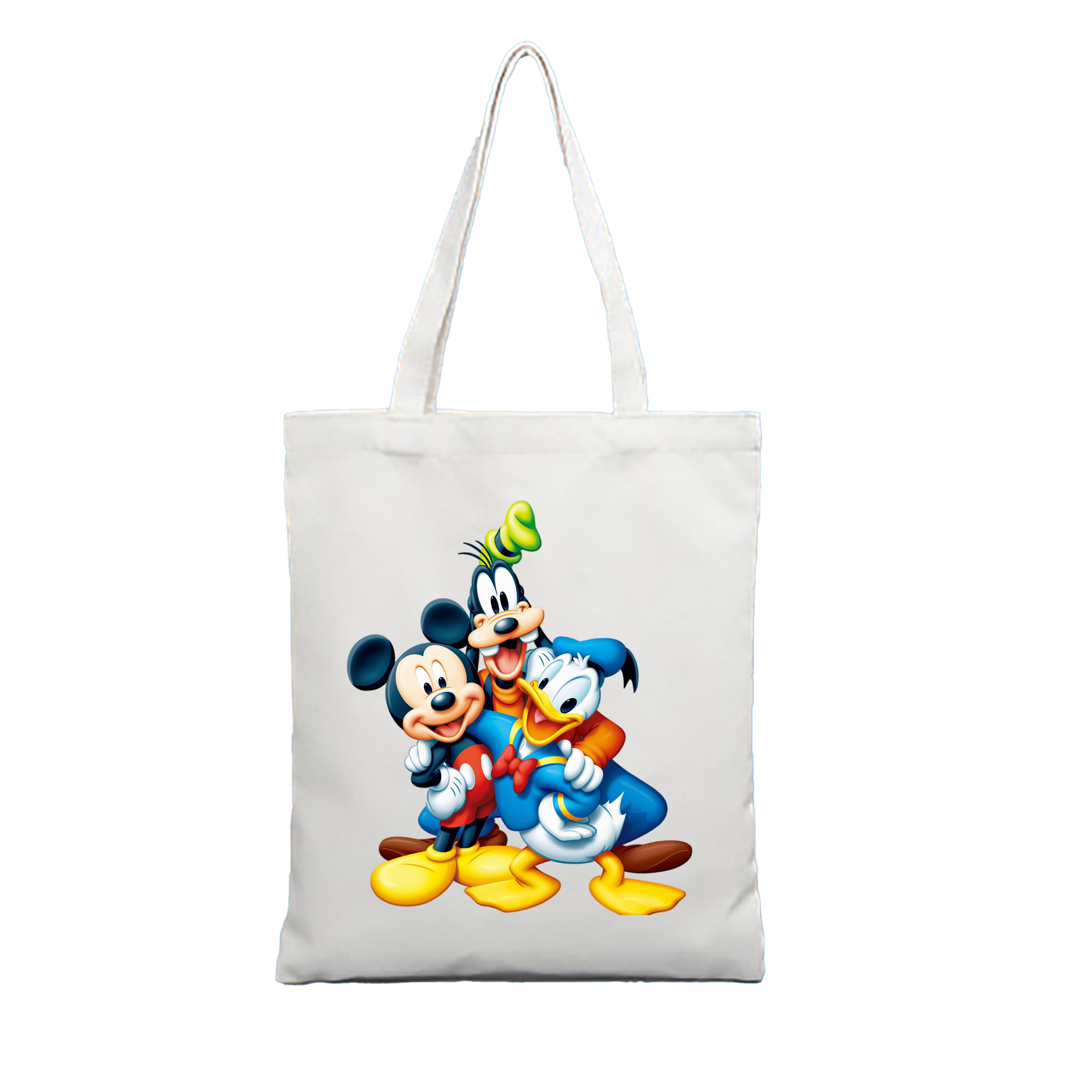 （画像用） ミッキーマウス Mickey Mouse 縦型キャンバス生地手提げバッグ　トートバッグ