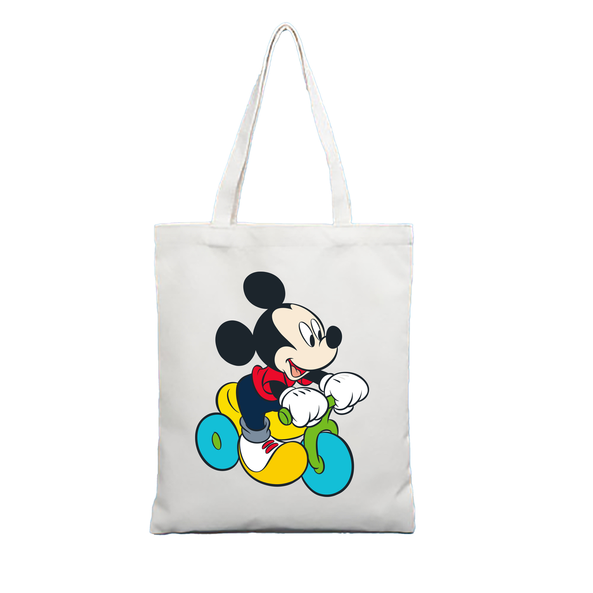 （画像用） ミッキーマウス Mickey Mouse 縦型キャンバス生地手提げバッグ　トートバッグ