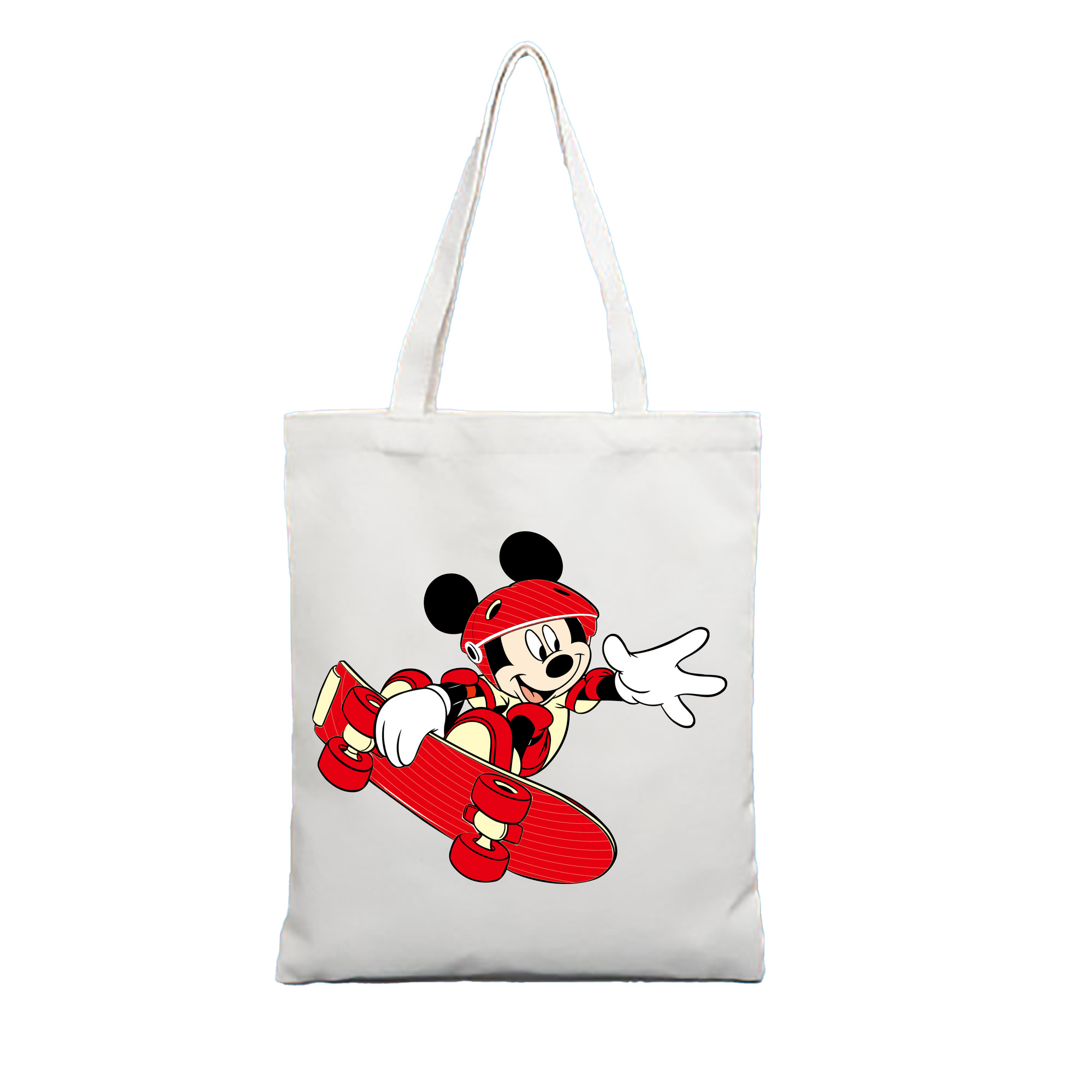 ミッキーマウス Mickey Mouse 縦型キャンバス生地手提げバッグ　トートバッグ