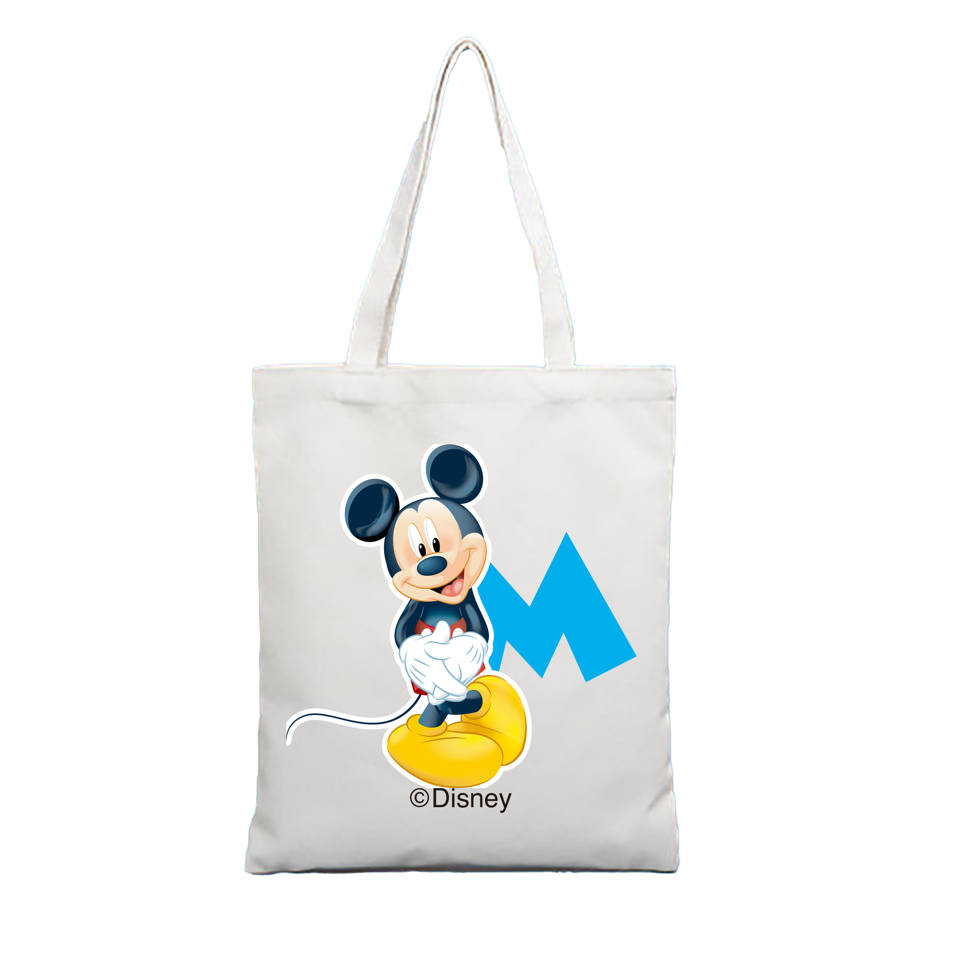 ミッキーマウス Mickey Mouse 縦型キャンバス生地手提げバッグ　トートバッグ