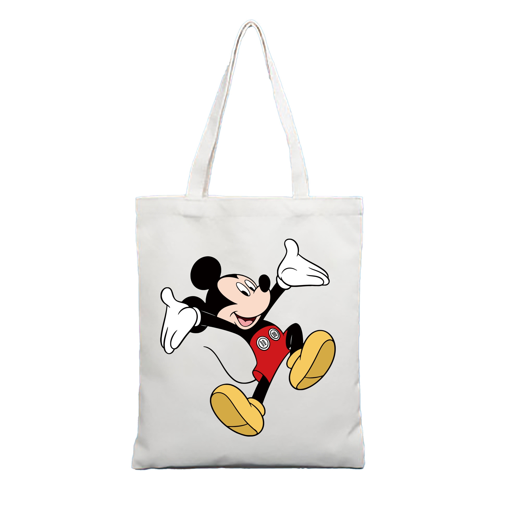 （画像用） ミッキーマウス Mickey Mouse 縦型キャンバス生地手提げバッグ　トートバッグ