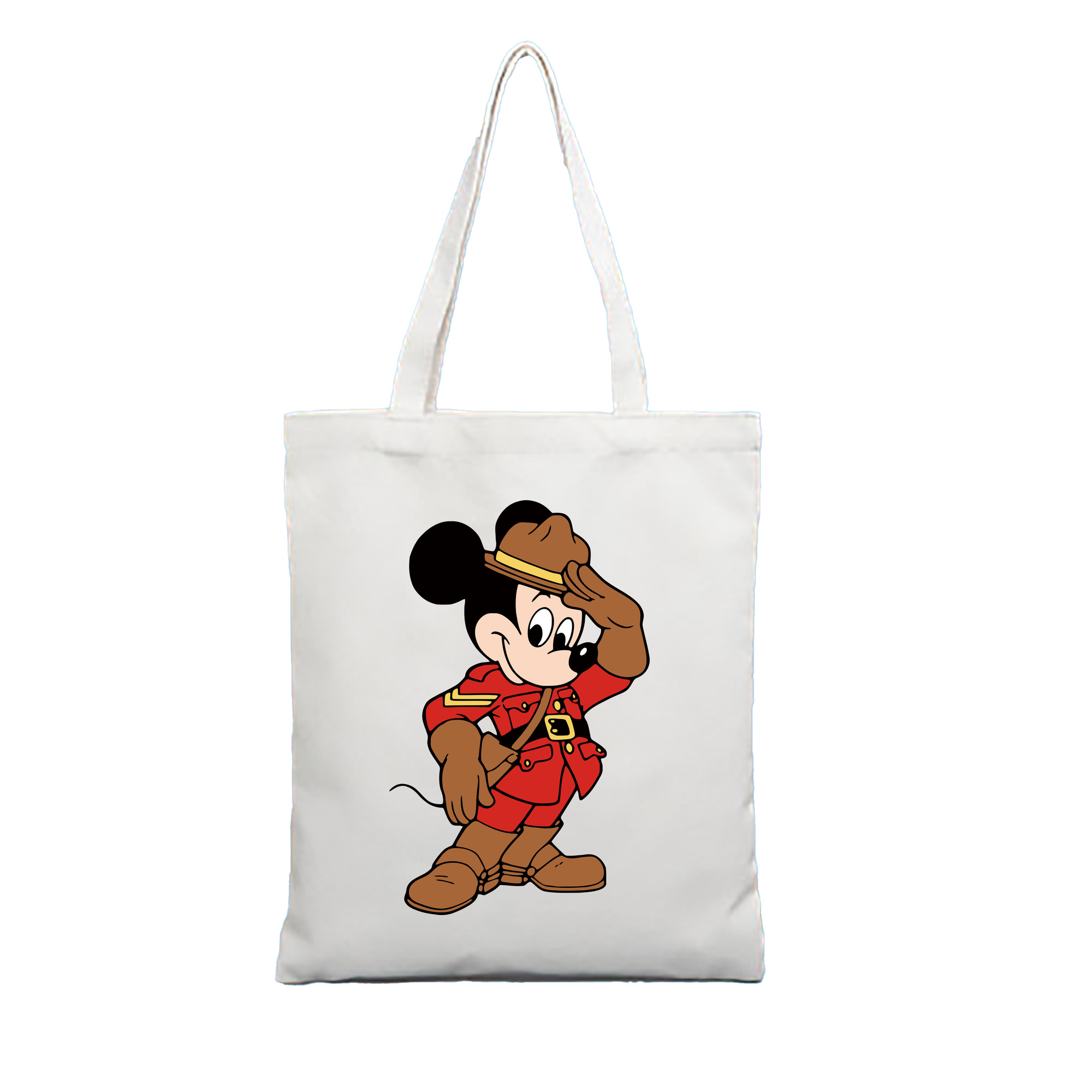 （画像用） ミッキーマウス Mickey Mouse 縦型キャンバス生地手提げバッグ　トートバッグ