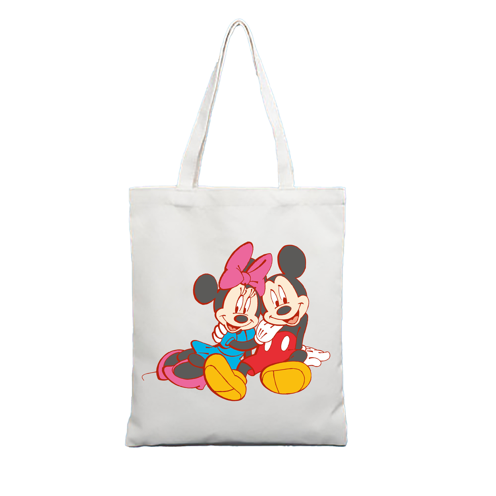 ミッキーマウス Mickey Mouse 縦型キャンバス生地手提げバッグ　トートバッグ