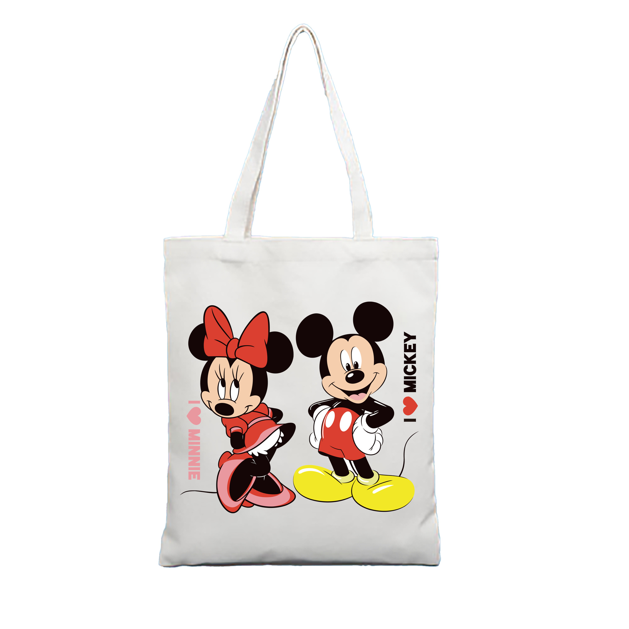 ミッキーマウス Mickey Mouse 縦型キャンバス生地手提げバッグ　トートバッグ