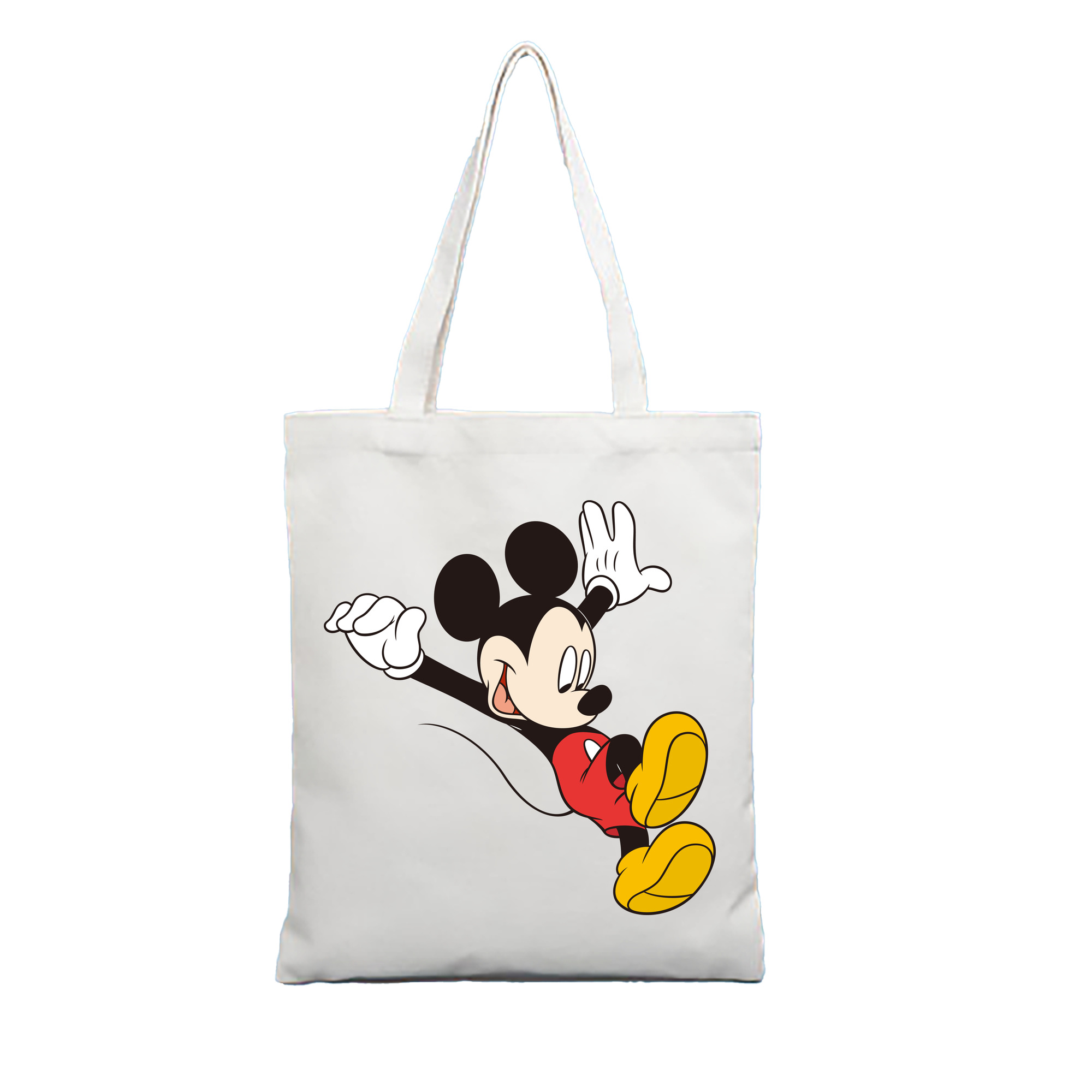 （画像用） ミッキーマウス Mickey Mouse 縦型キャンバス生地手提げバッグ　トートバッグ