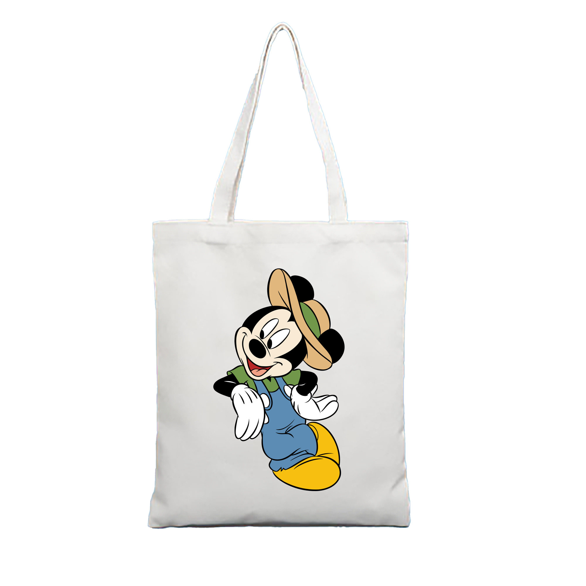 （画像用） ミッキーマウス Mickey Mouse 縦型キャンバス生地手提げバッグ　トートバッグ