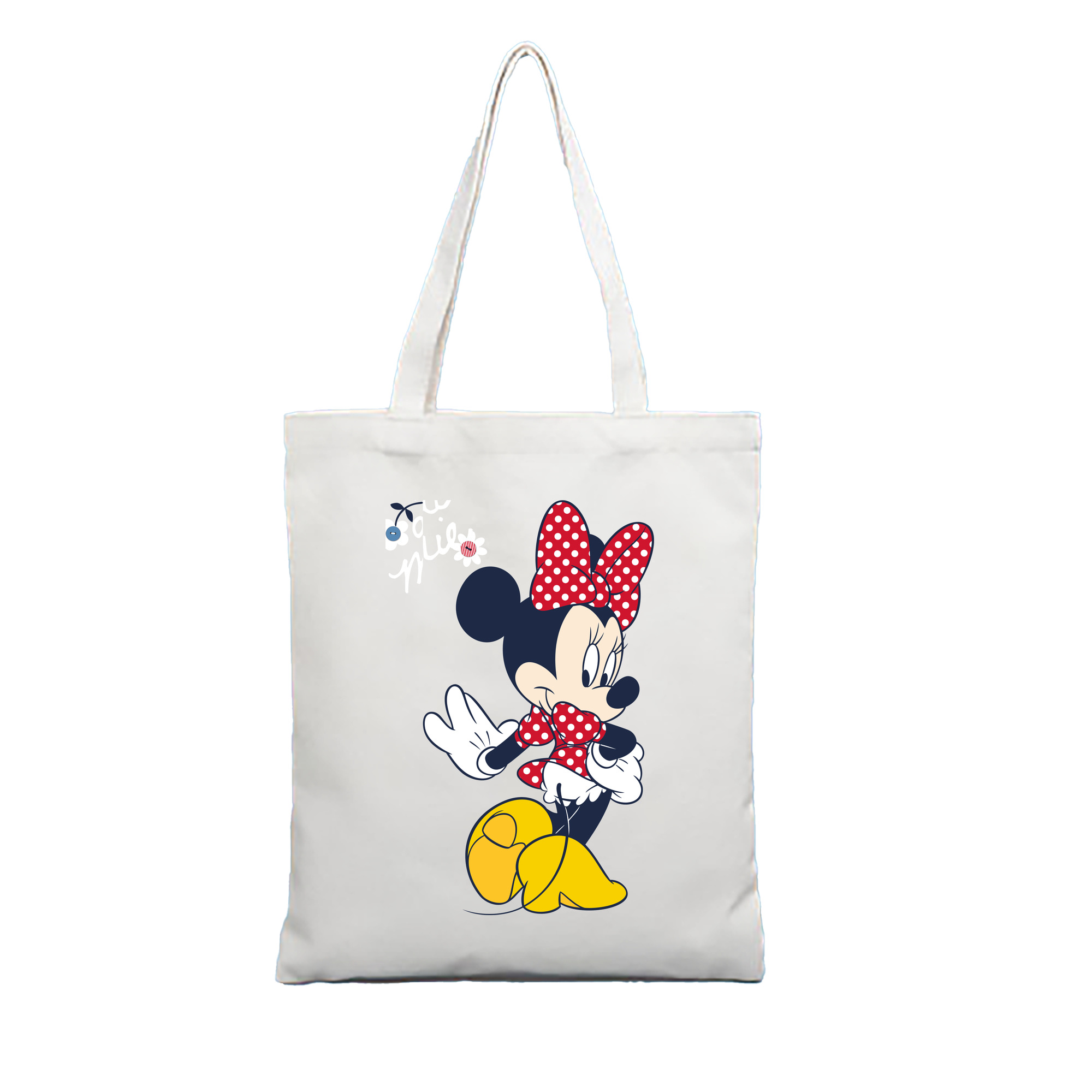ミッキーマウス Mickey Mouse 縦型キャンバス生地手提げバッグ　トートバッグ