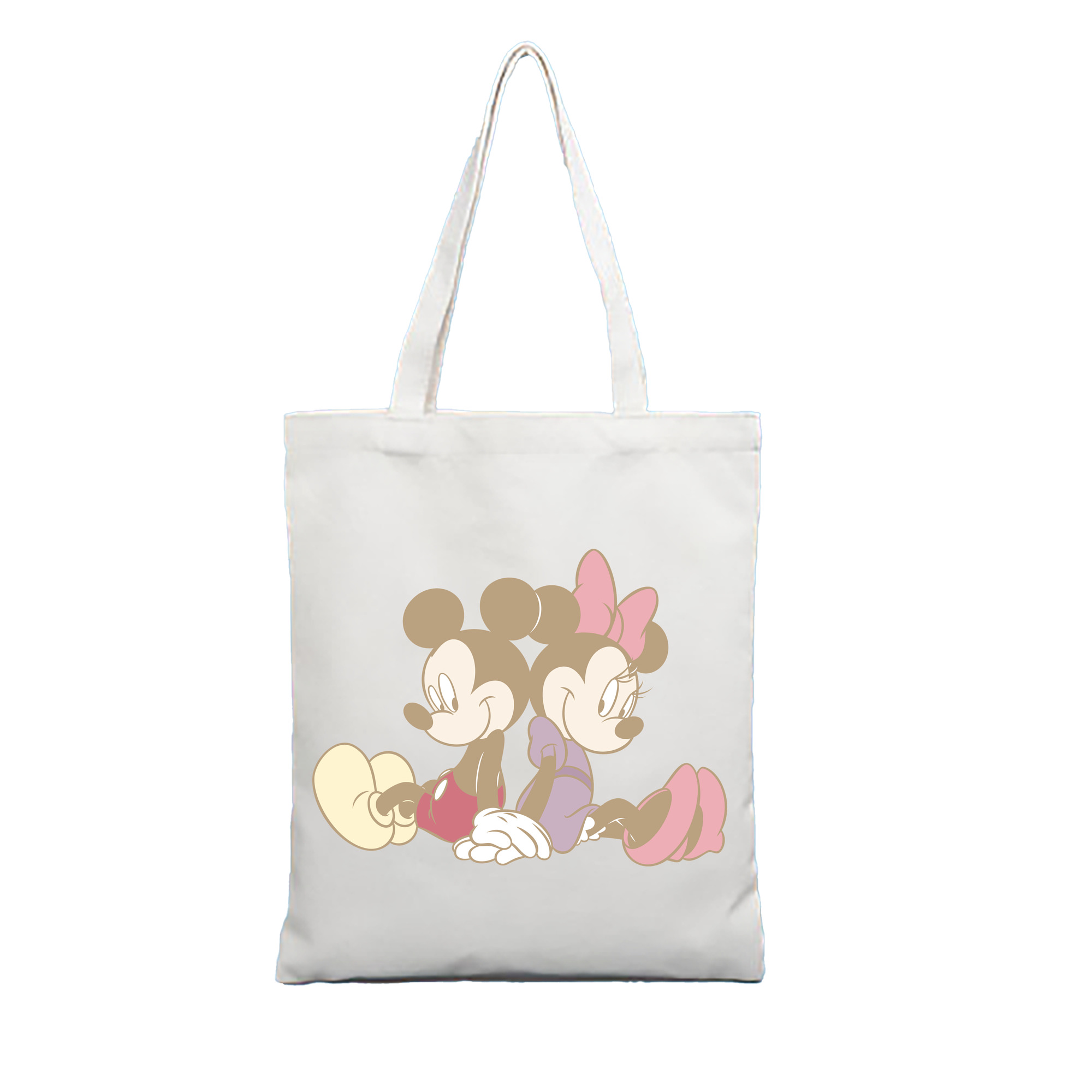 （画像用） ミッキーマウス Mickey Mouse 縦型キャンバス生地手提げバッグ　トートバッグ
