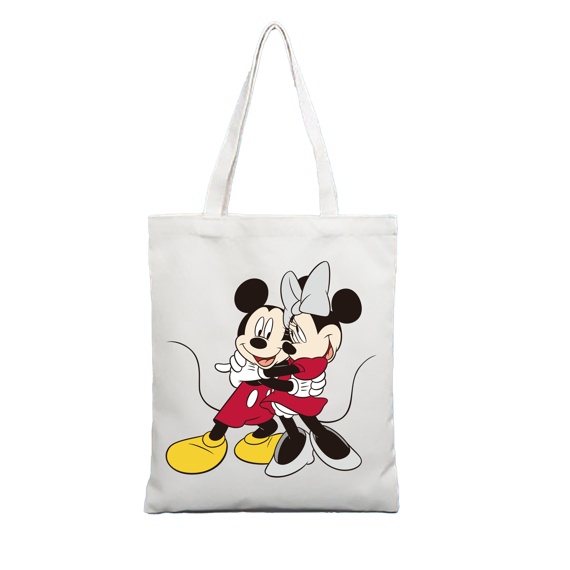 ミッキーマウス Mickey Mouse 縦型キャンバス生地手提げバッグ　トートバッグ
