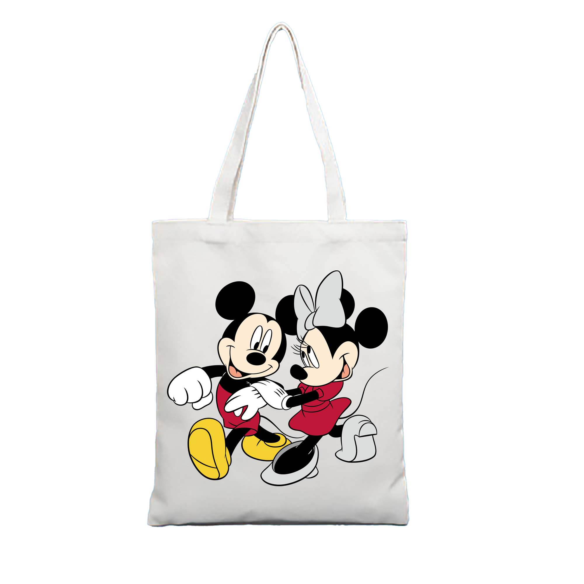 （画像用） ミッキーマウス Mickey Mouse 縦型キャンバス生地手提げバッグ　トートバッグ