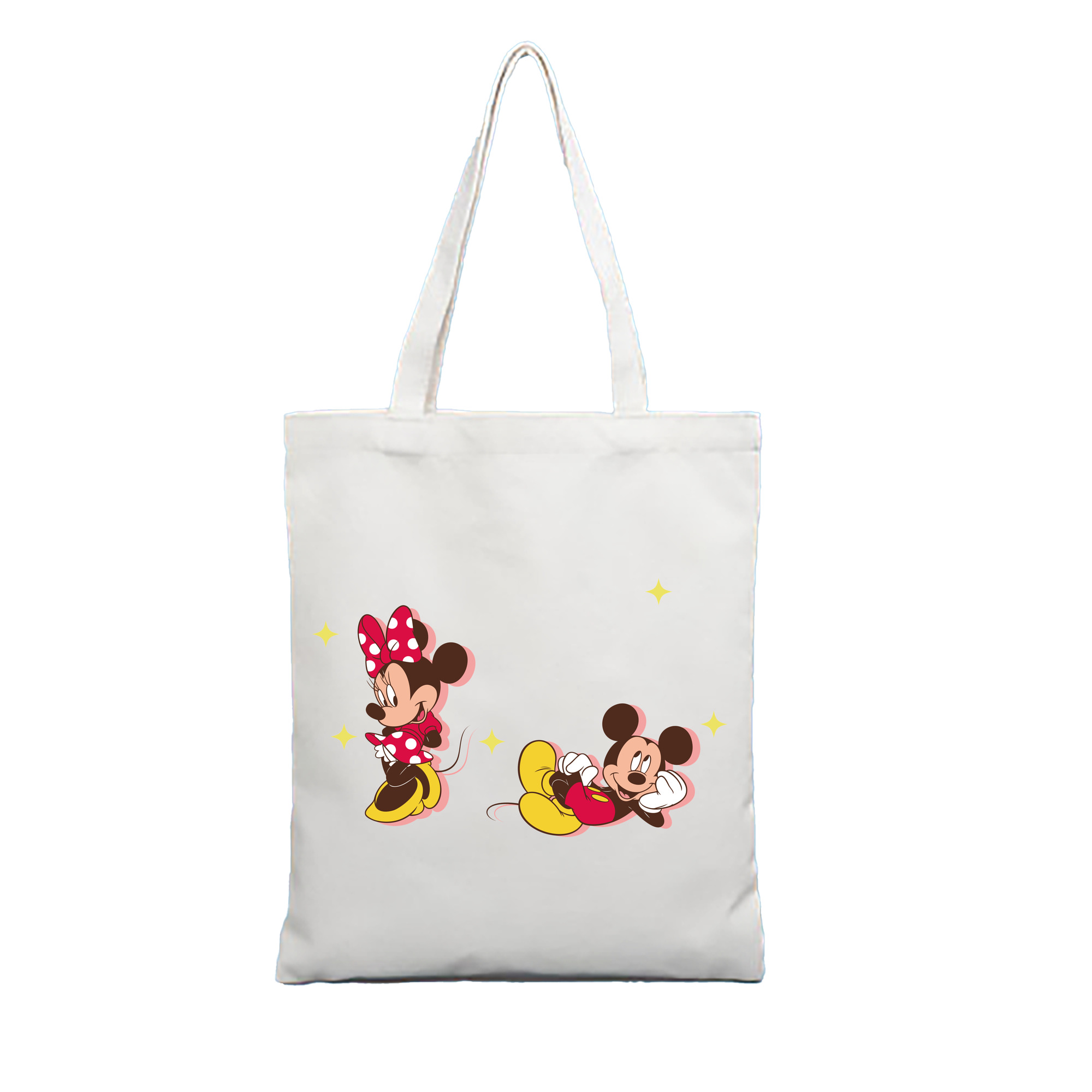 （画像用） ミッキーマウス Mickey Mouse 縦型キャンバス生地手提げバッグ　トートバッグ