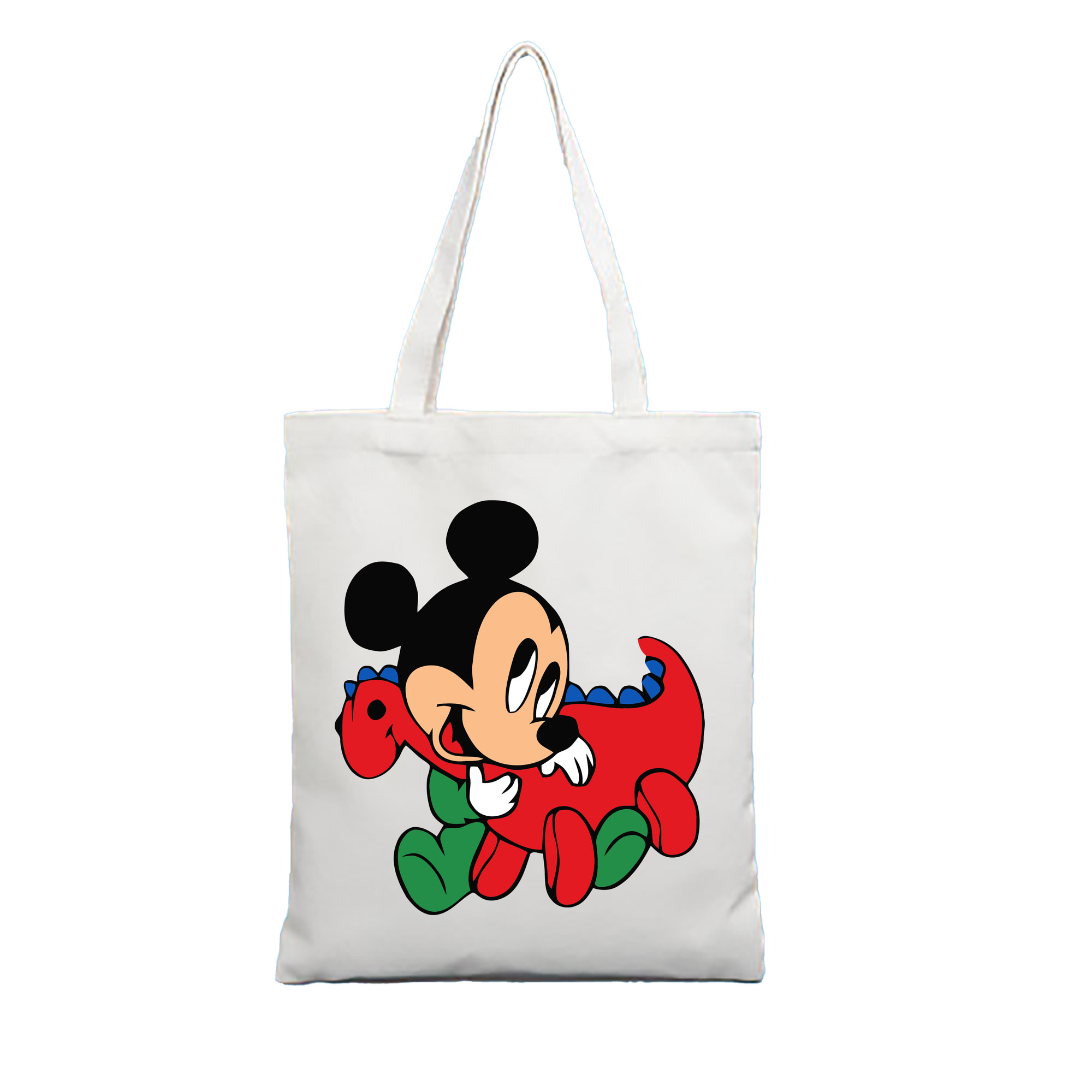 （画像用） ミッキーマウス Mickey Mouse 縦型キャンバス生地手提げバッグ　トートバッグ