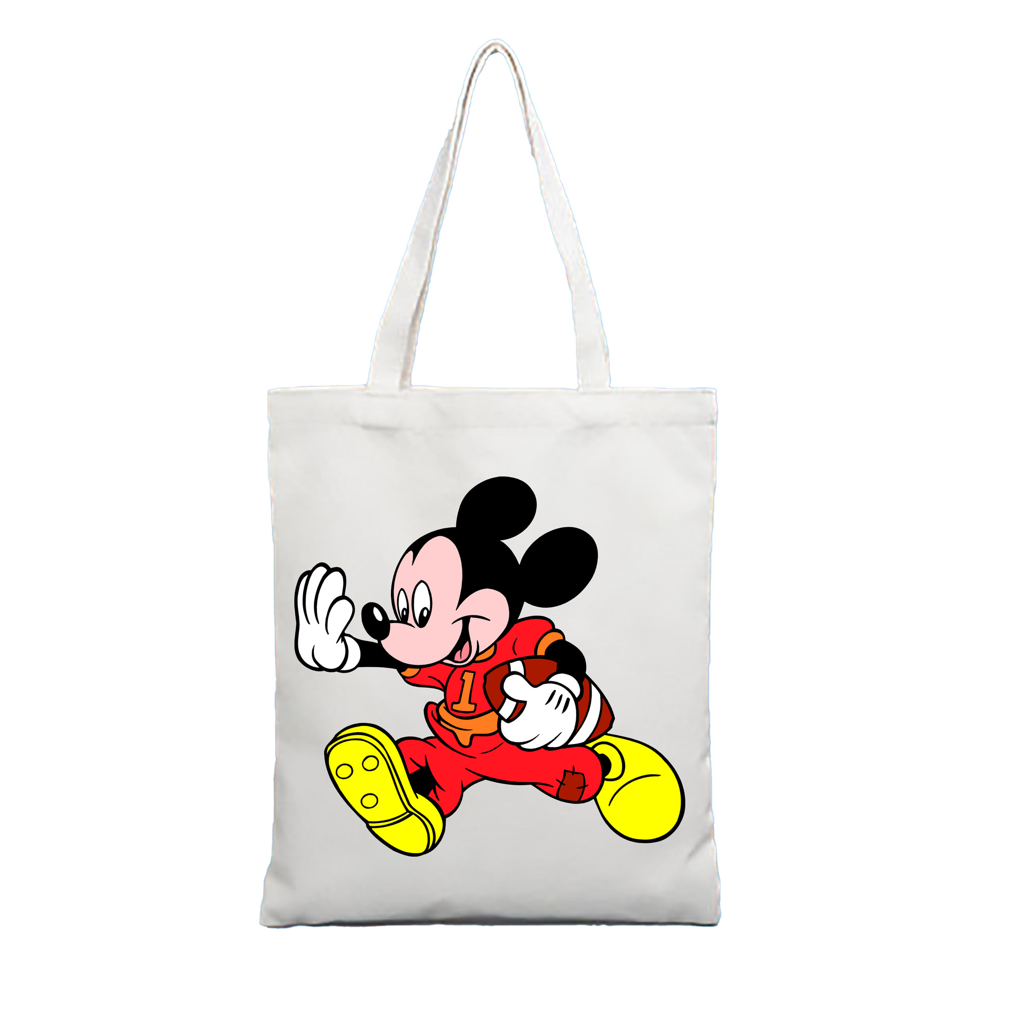 （画像用） ミッキーマウス Mickey Mouse 縦型キャンバス生地手提げバッグ　トートバッグ