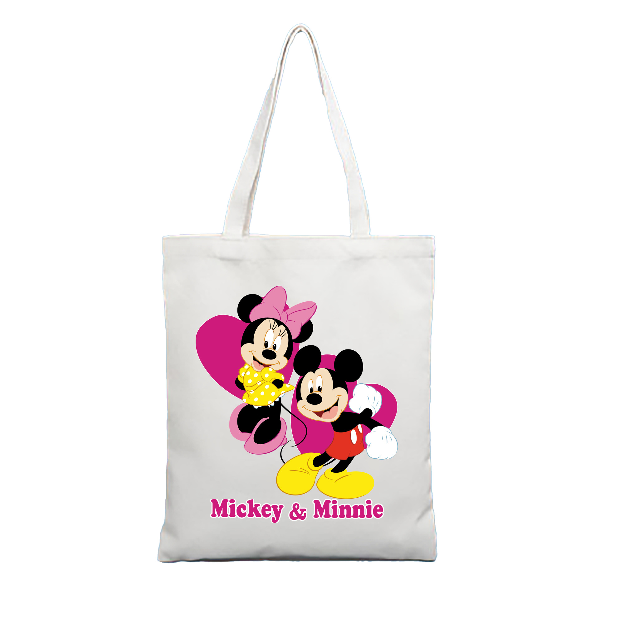 ミッキーマウス Mickey Mouse 縦型キャンバス生地手提げバッグ　トートバッグ