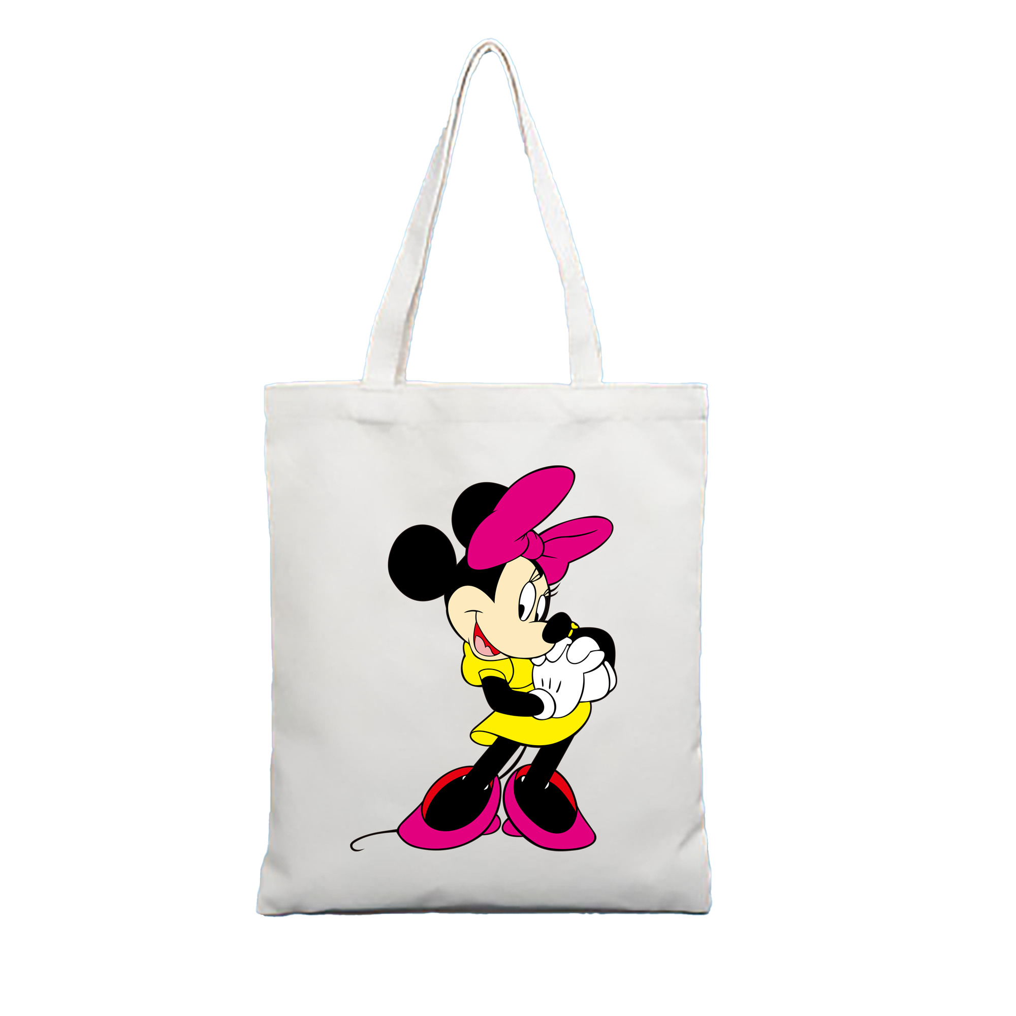 （画像用） ミッキーマウス Mickey Mouse 縦型キャンバス生地手提げバッグ　トートバッグ