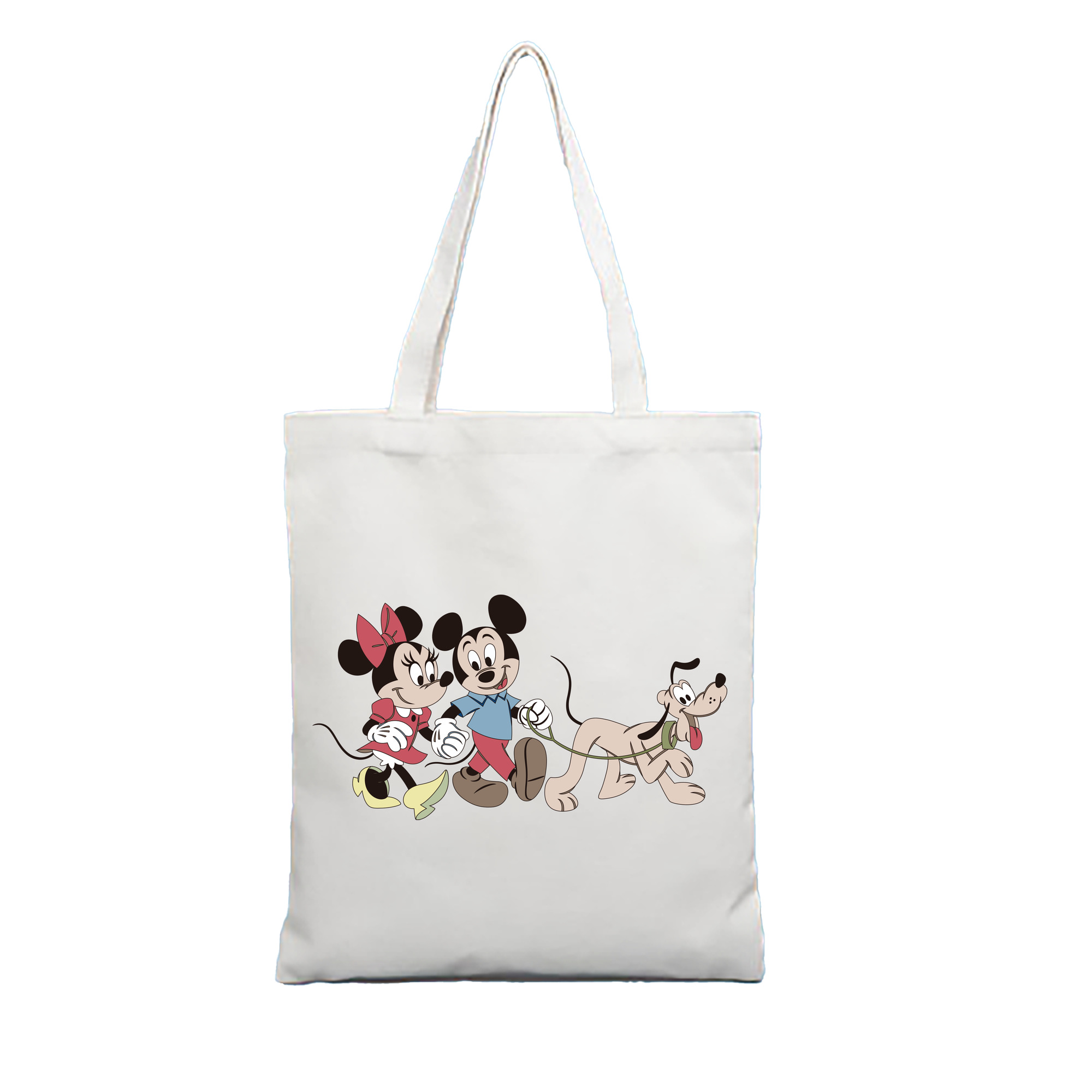 ミッキーマウス Mickey Mouse 縦型キャンバス生地手提げバッグ　トートバッグ