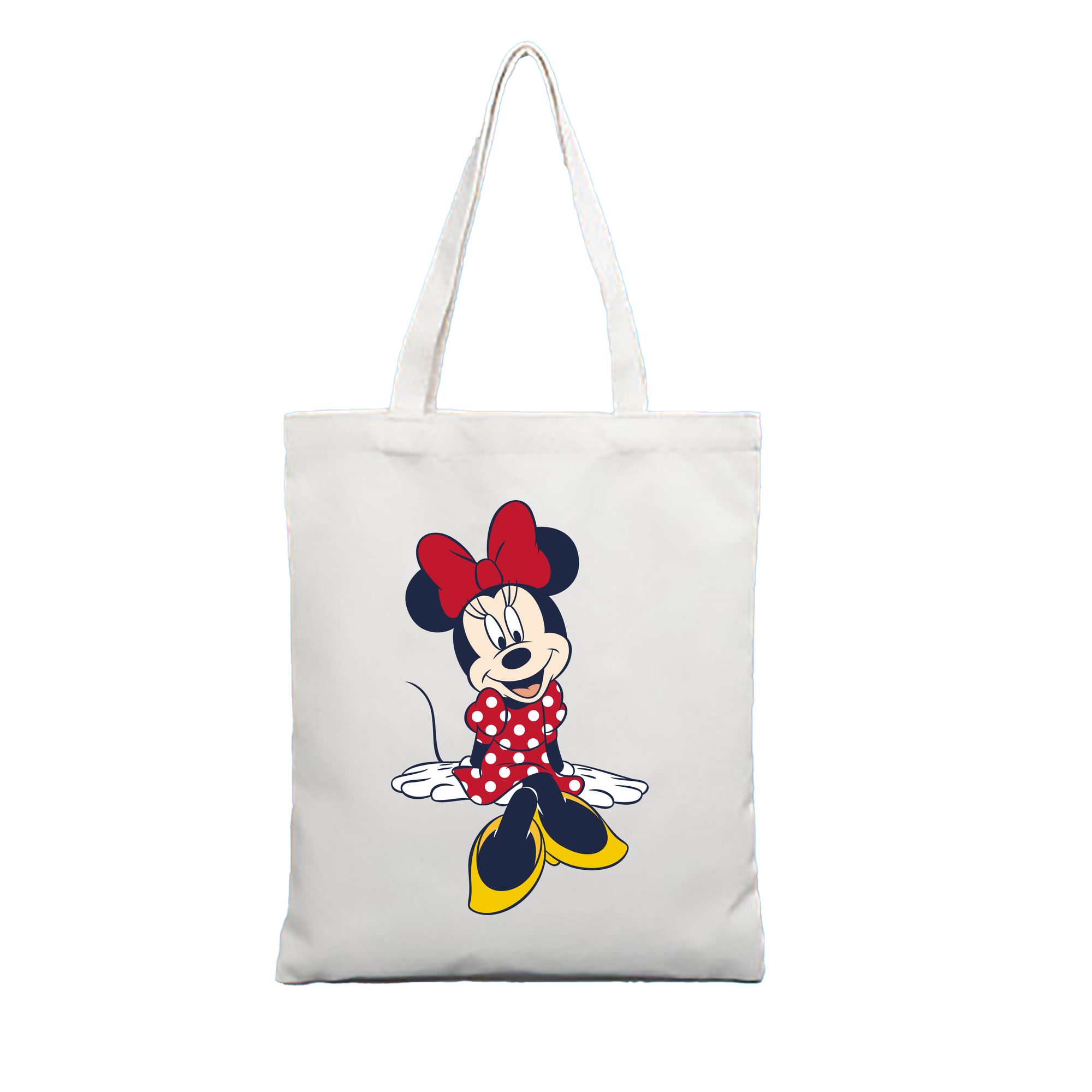 （画像用） ミッキーマウス Mickey Mouse 縦型キャンバス生地手提げバッグ　トートバッグ