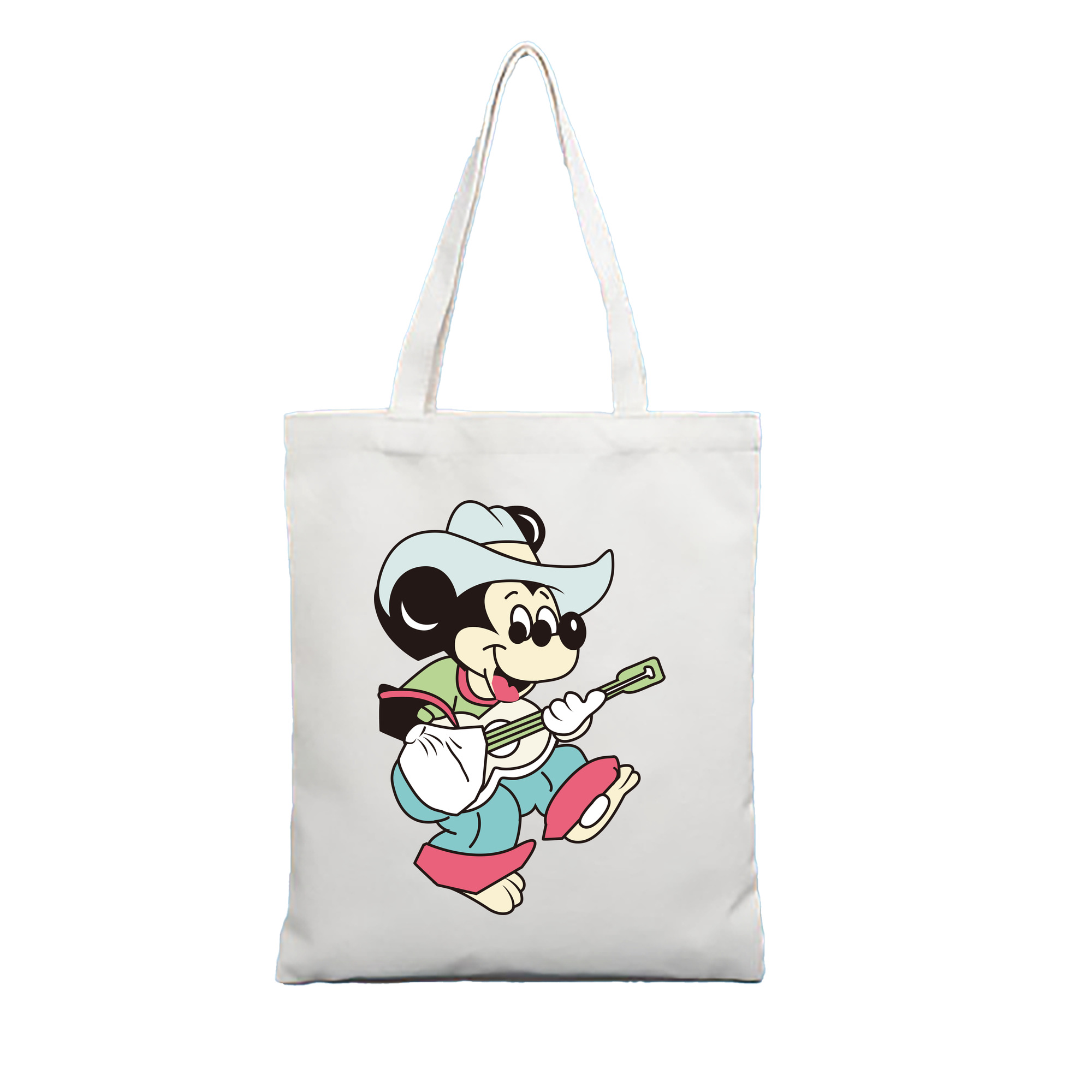 ミッキーマウス Mickey Mouse 縦型キャンバス生地手提げバッグ　トートバッグ