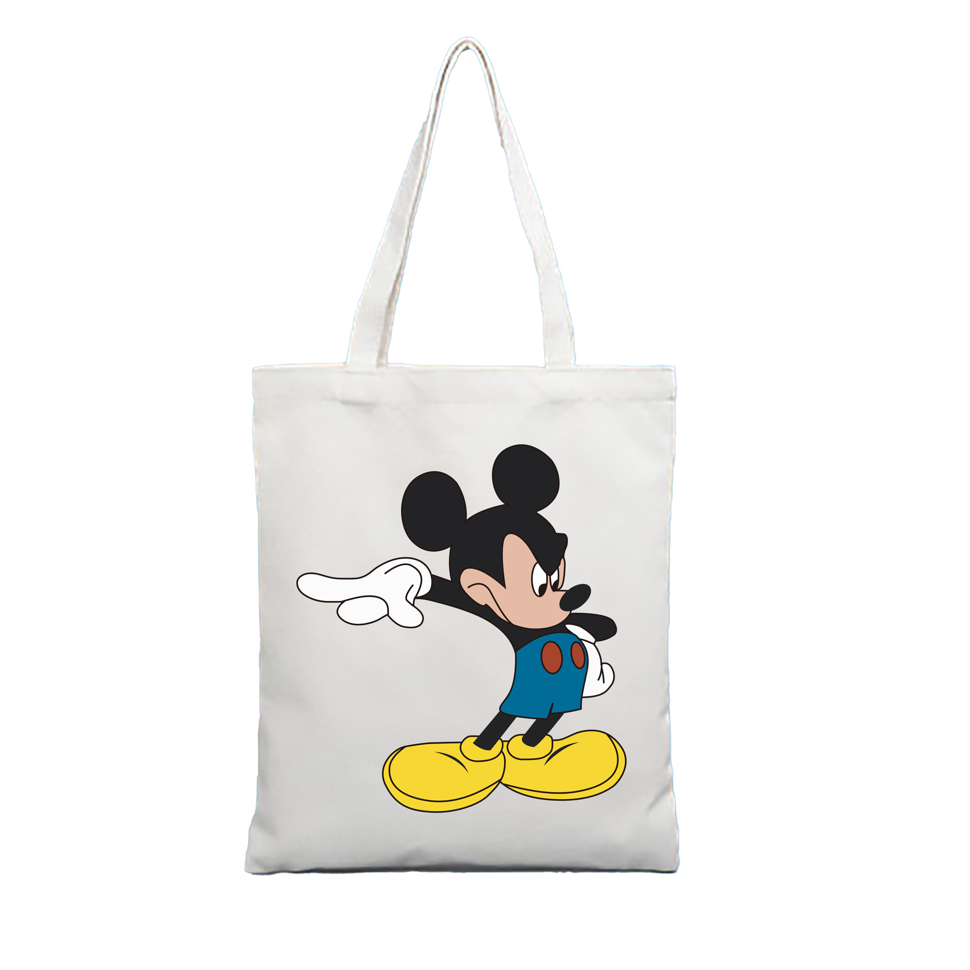 （画像用） ミッキーマウス Mickey Mouse 縦型キャンバス生地手提げバッグ　トートバッグ