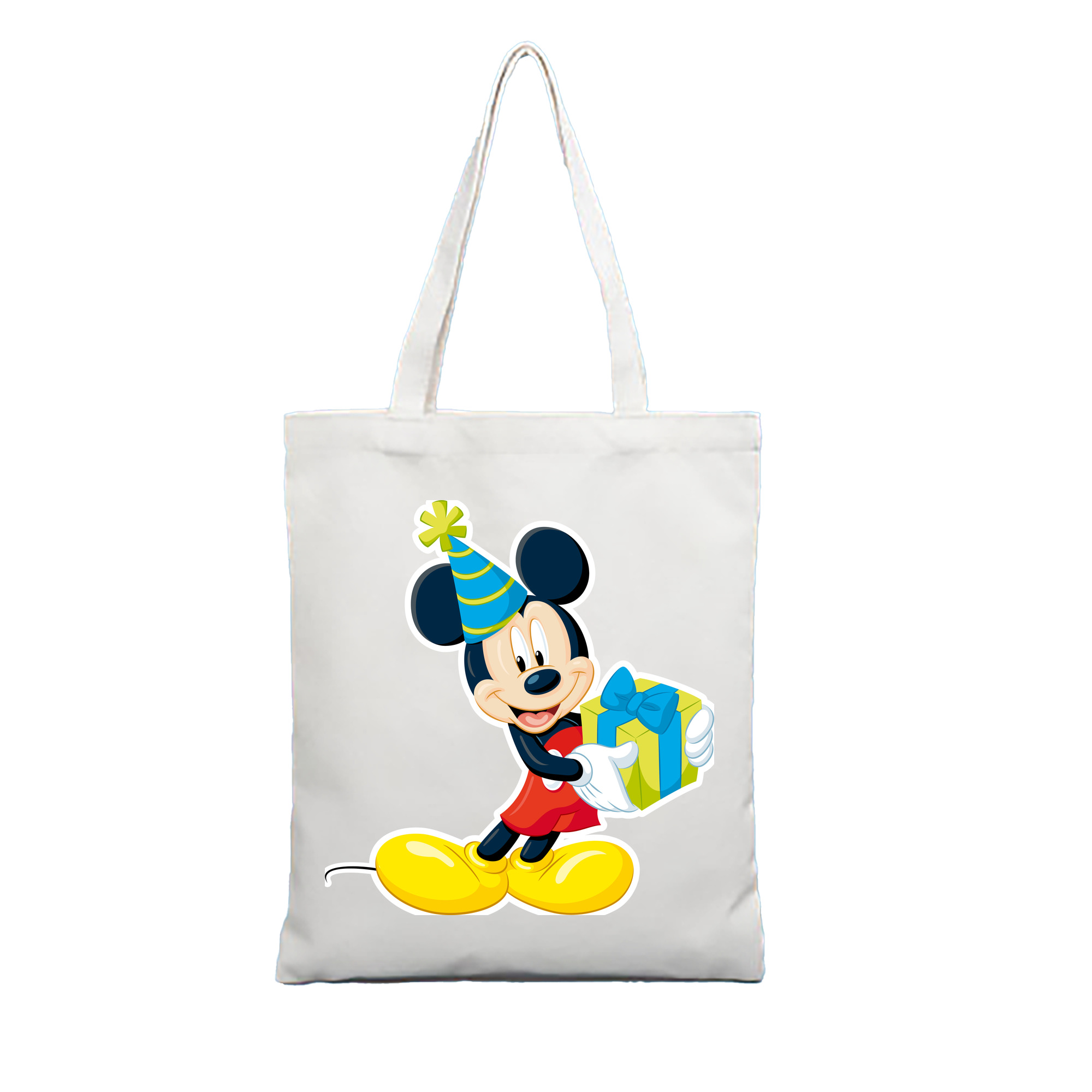 ミッキーマウス Mickey Mouse 縦型キャンバス生地手提げバッグ　トートバッグ