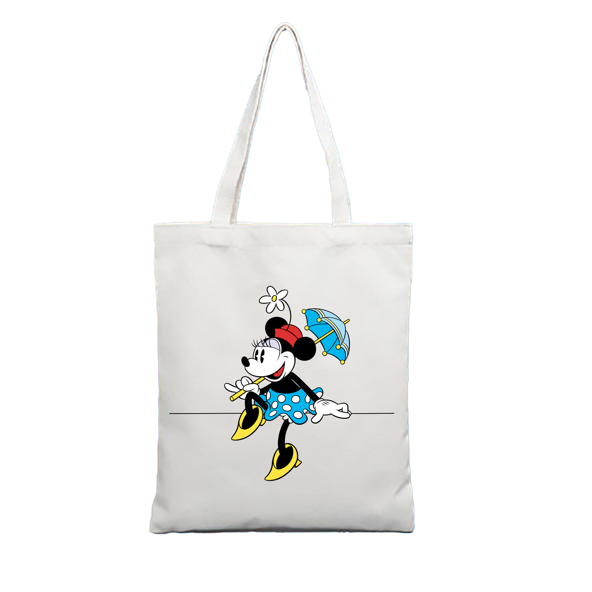 （画像用） ミッキーマウス Mickey Mouse 縦型キャンバス生地手提げバッグ　トートバッグ