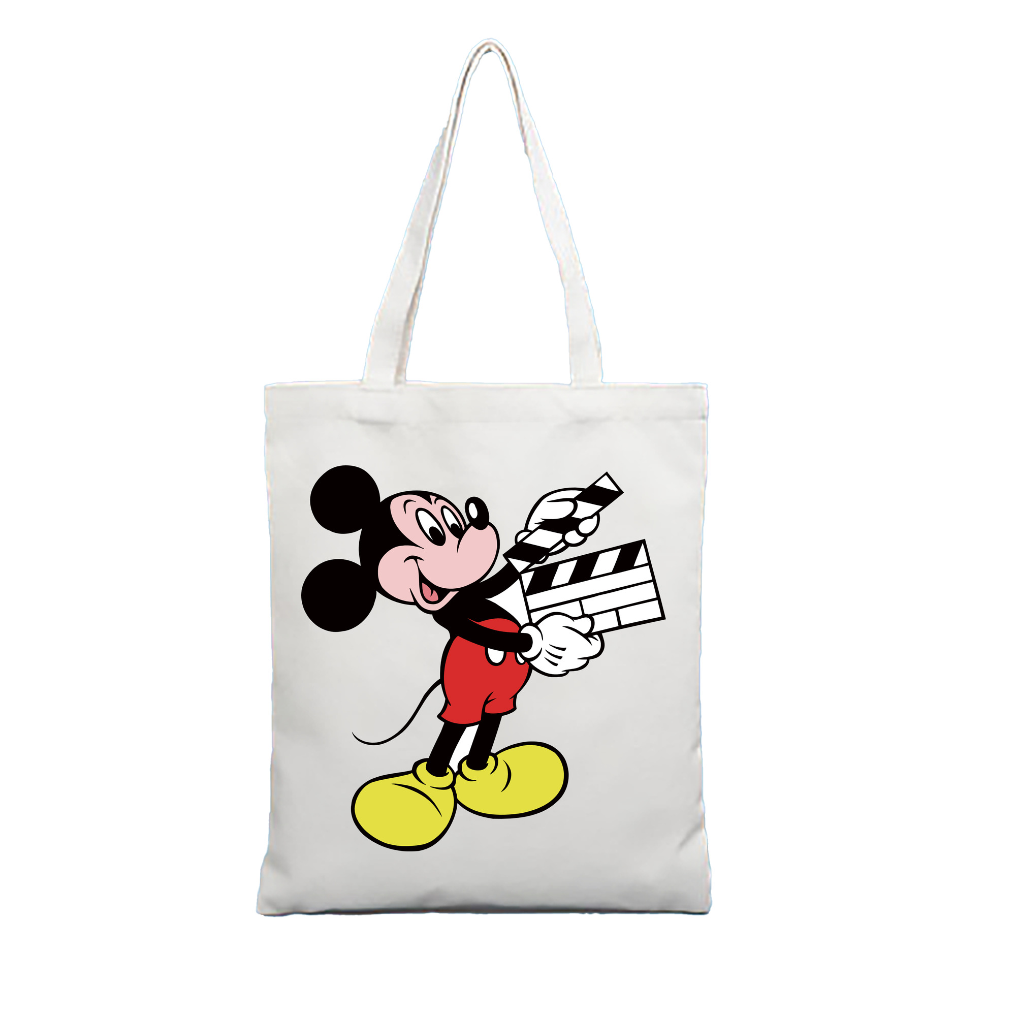 （画像用） ミッキーマウス Mickey Mouse 縦型キャンバス生地手提げバッグ　トートバッグ