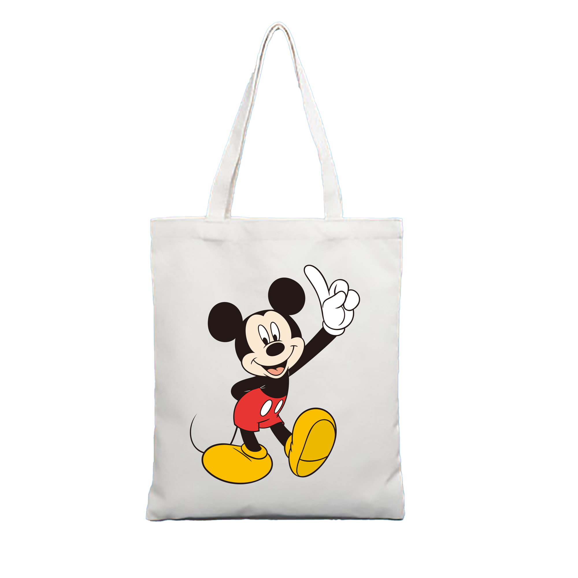 （画像用） ミッキーマウス Mickey Mouse 縦型キャンバス生地手提げバッグ　トートバッグ