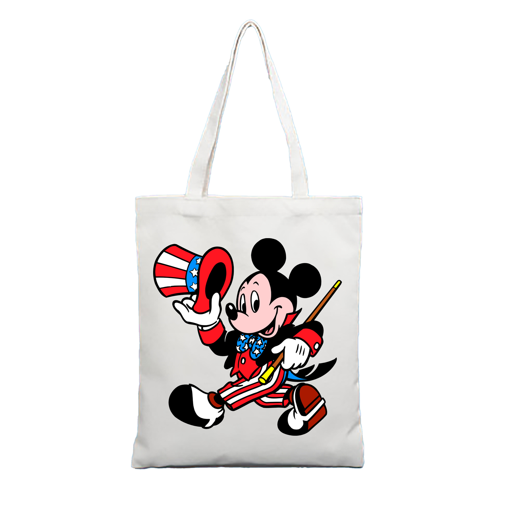 ミッキーマウス Mickey Mouse 縦型キャンバス生地手提げバッグ　トートバッグ