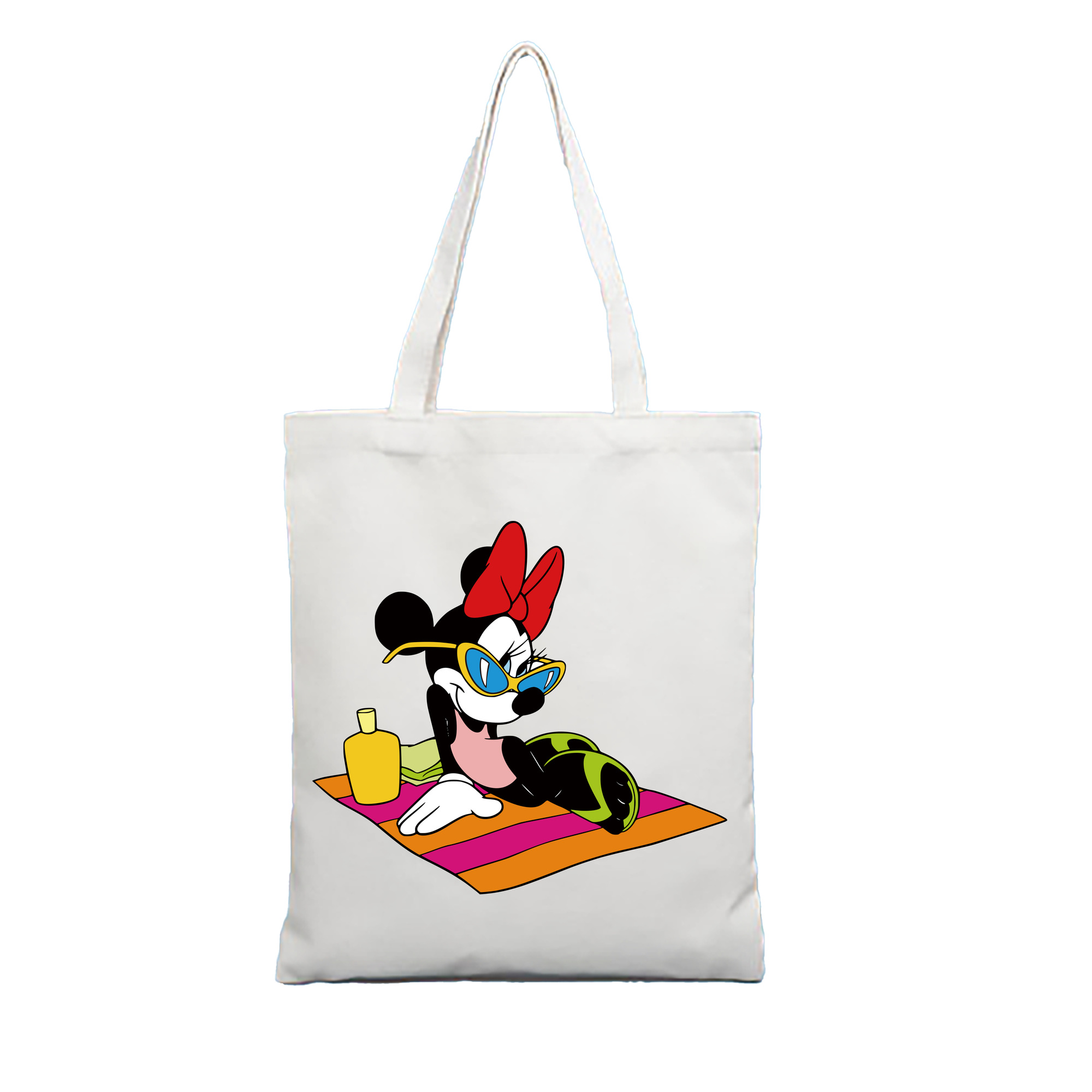 （画像用） ミッキーマウス Mickey Mouse 縦型キャンバス生地手提げバッグ　トートバッグ