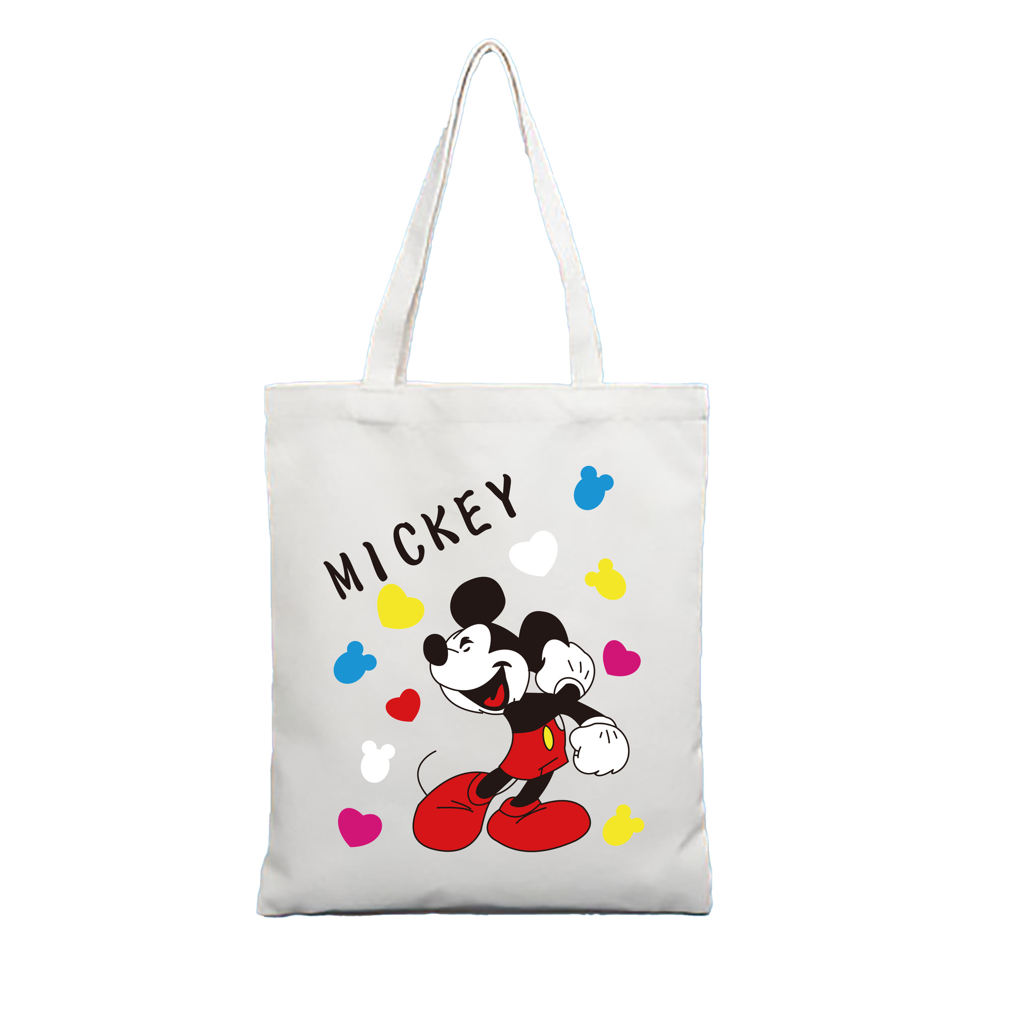 （画像用） ミッキーマウス Mickey Mouse 縦型キャンバス生地手提げバッグ　トートバッグ