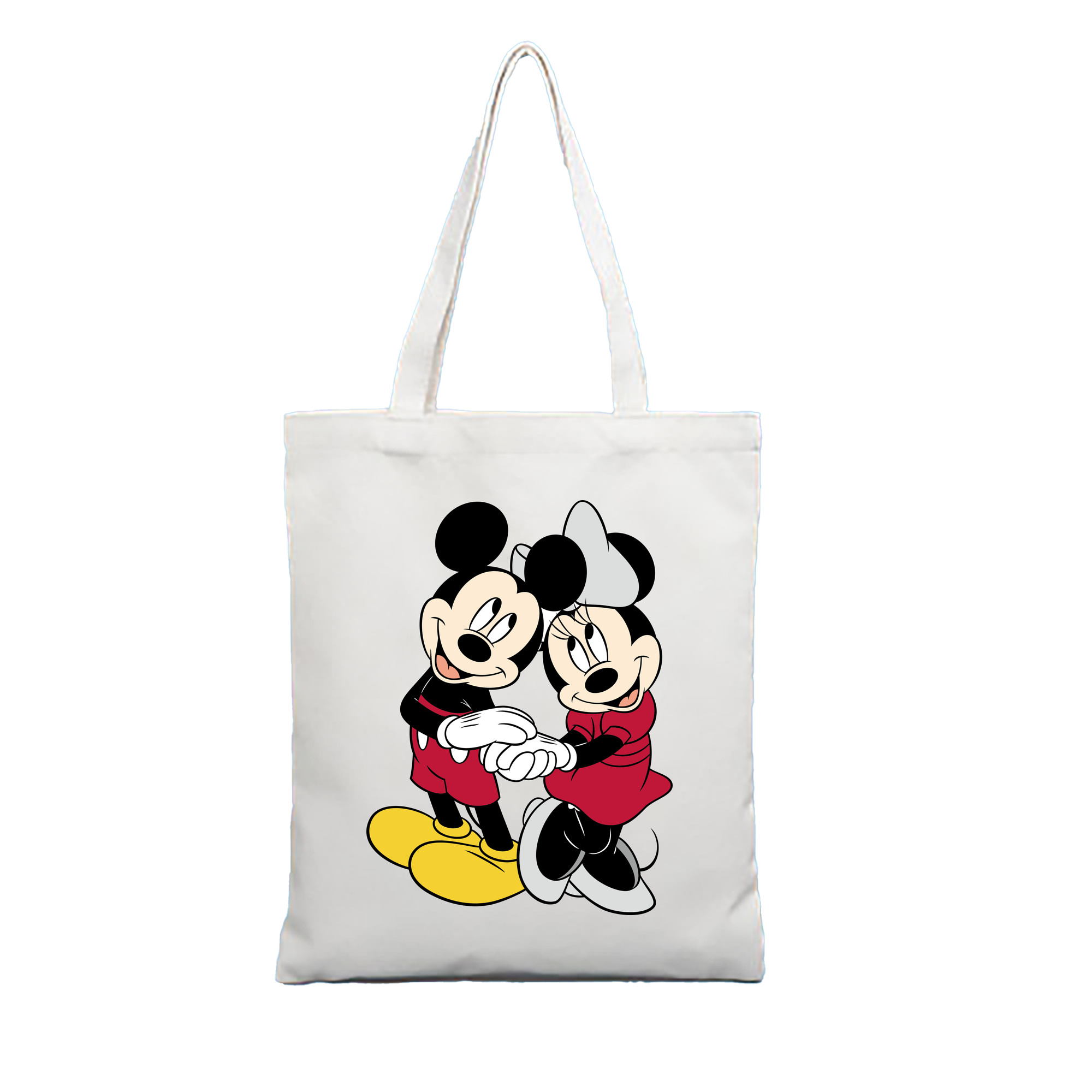 ミッキーマウス Mickey Mouse 縦型キャンバス生地手提げバッグ　トートバッグ