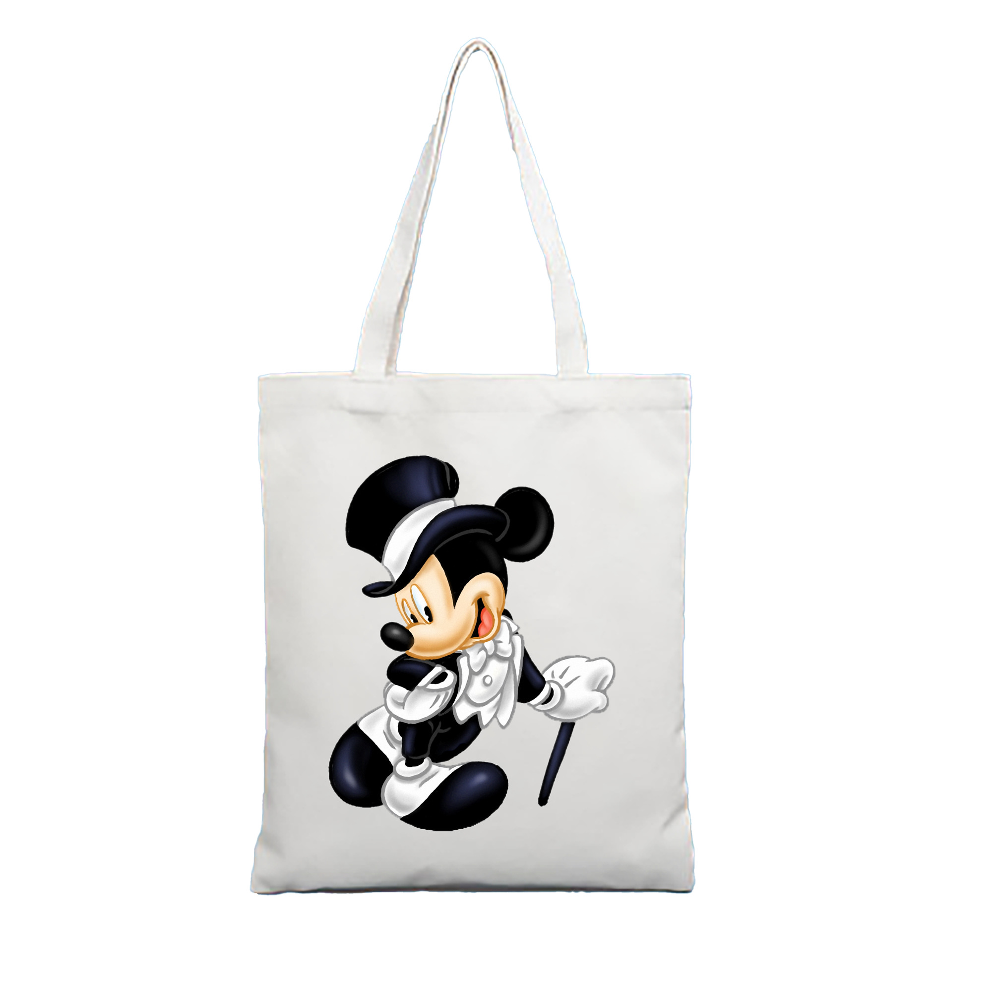 （画像用） ミッキーマウス Mickey Mouse 縦型キャンバス生地手提げバッグ　トートバッグ