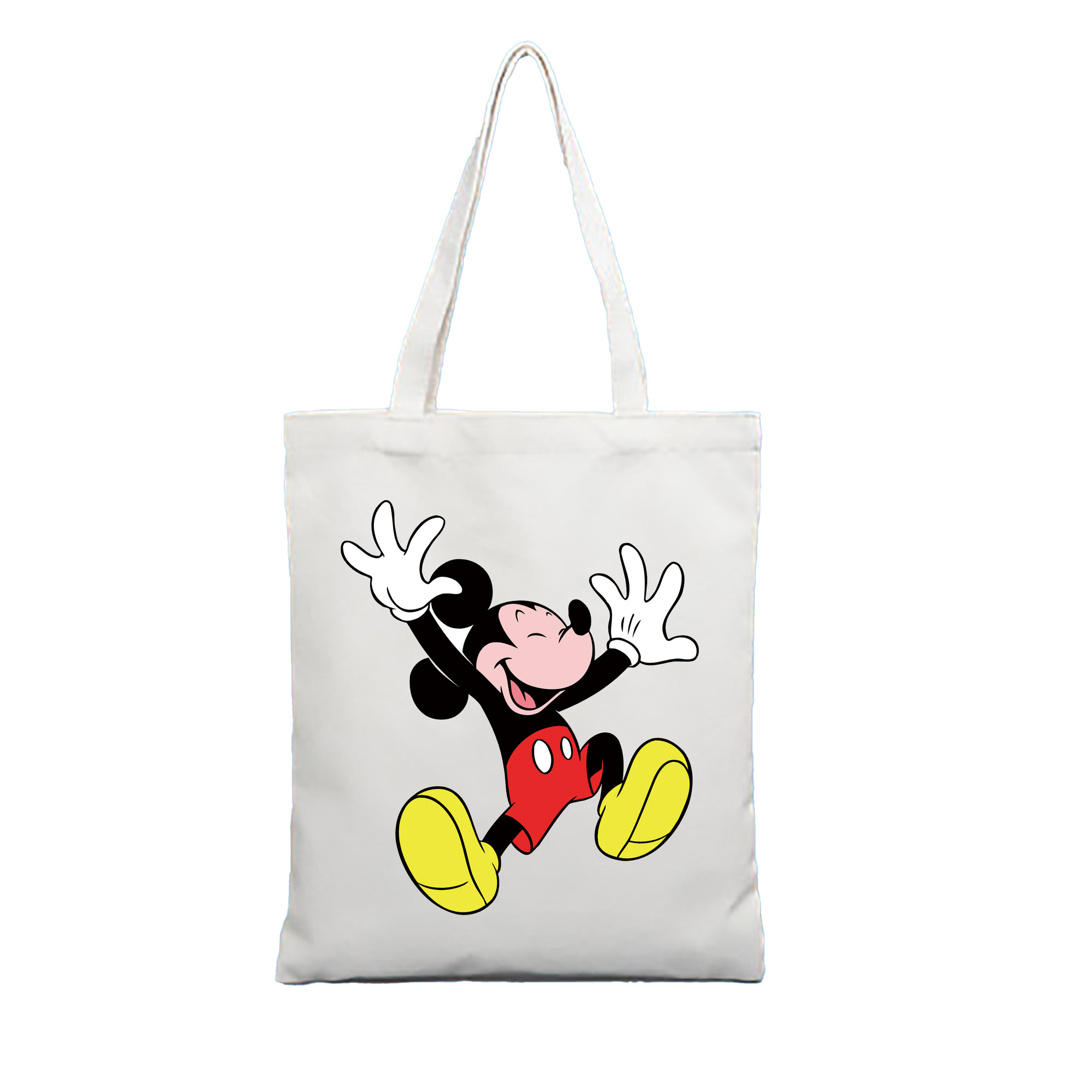 （画像用） ミッキーマウス Mickey Mouse 縦型キャンバス生地手提げバッグ　トートバッグ