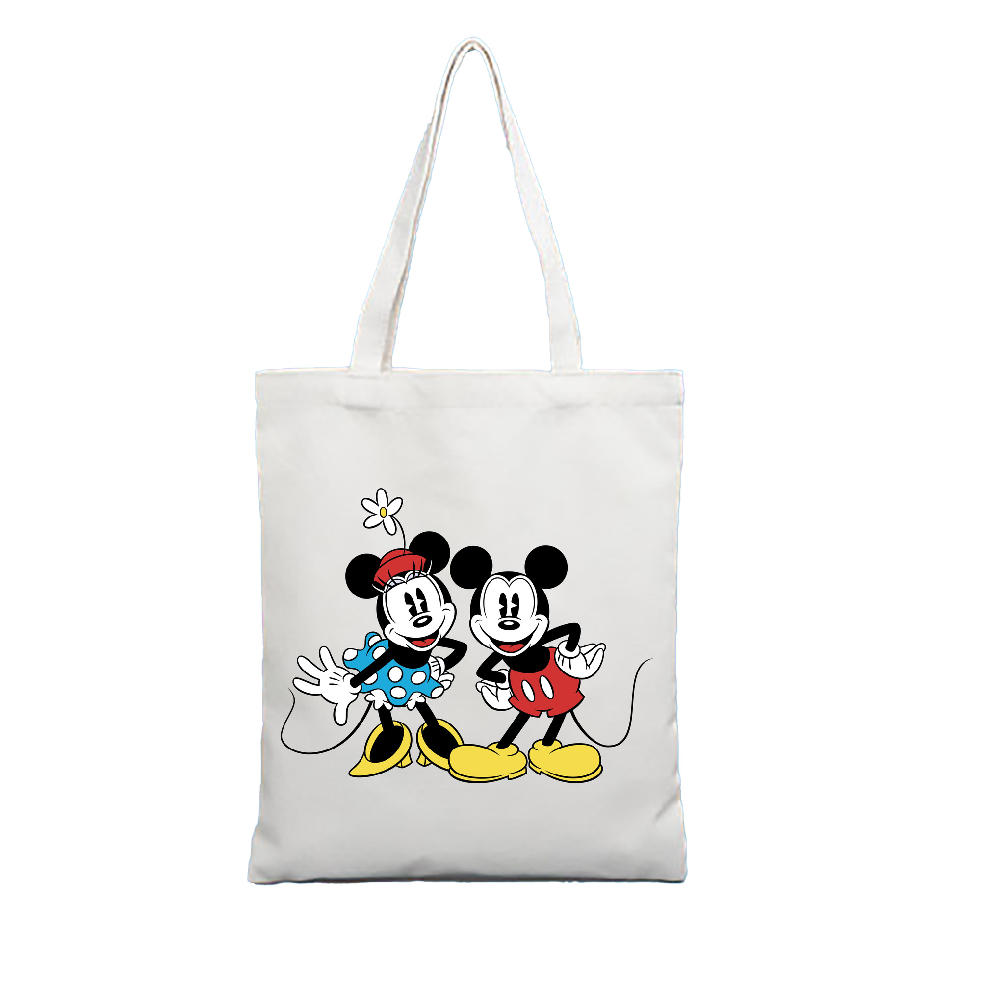 （画像用） ミッキーマウス Mickey Mouse 縦型キャンバス生地手提げバッグ　トートバッグ