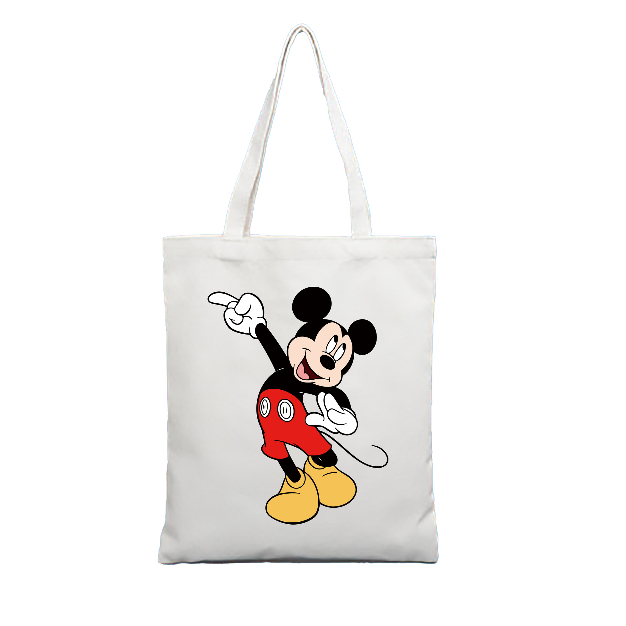 （画像用） ミッキーマウス Mickey Mouse 縦型キャンバス生地手提げバッグ　トートバッグ