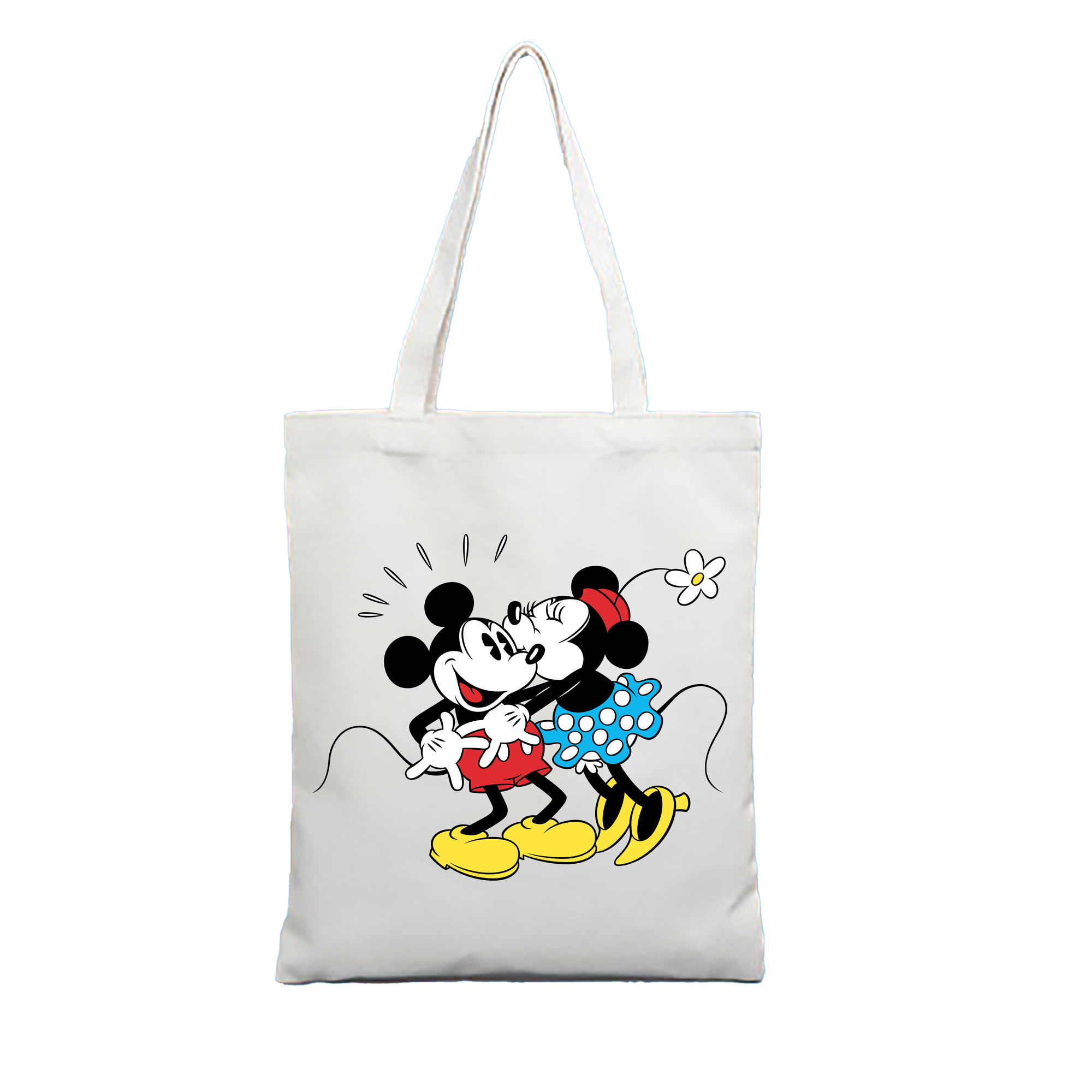 （画像用） ミッキーマウス Mickey Mouse 縦型キャンバス生地手提げバッグ　トートバッグ