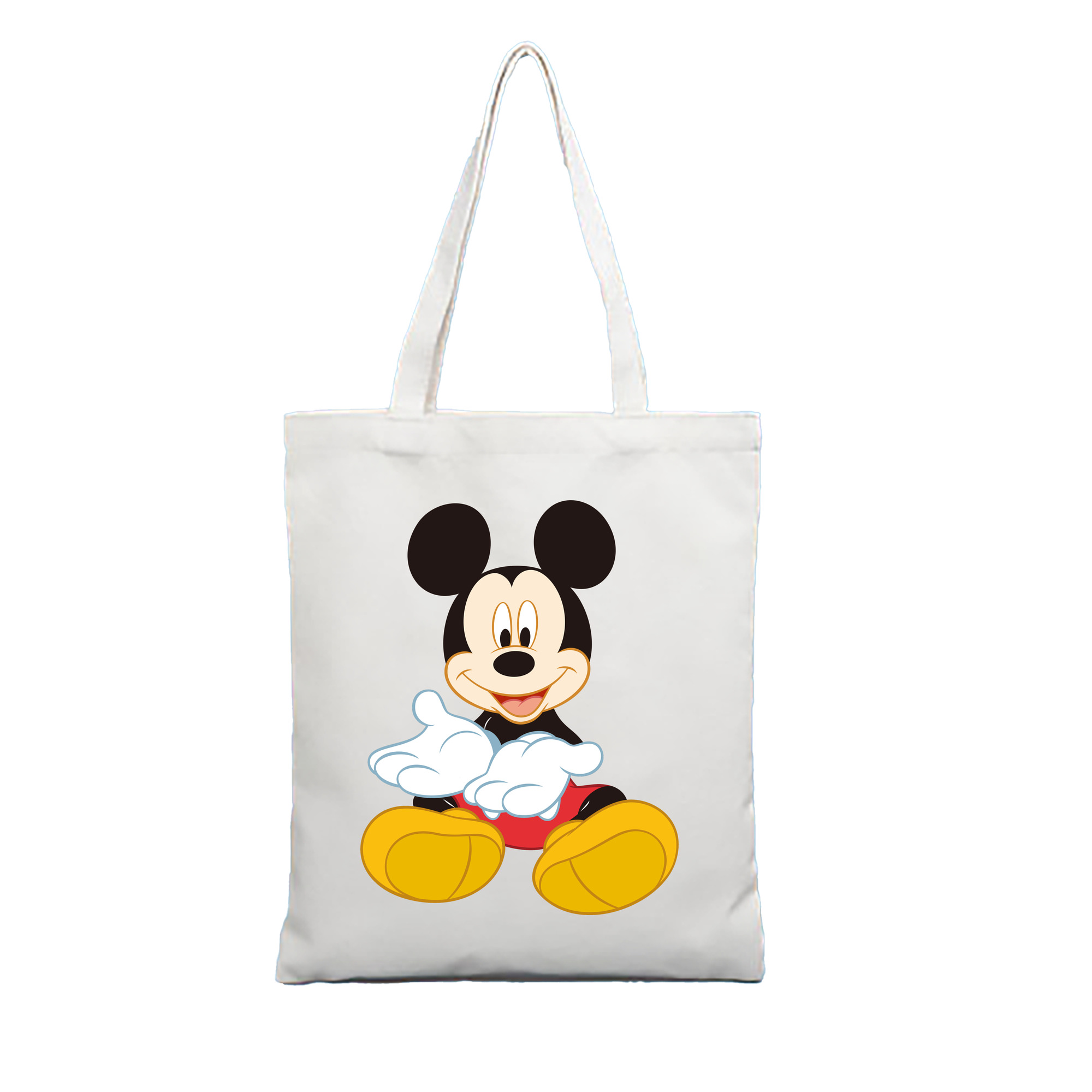 （画像用） ミッキーマウス Mickey Mouse 縦型キャンバス生地手提げバッグ　トートバッグ