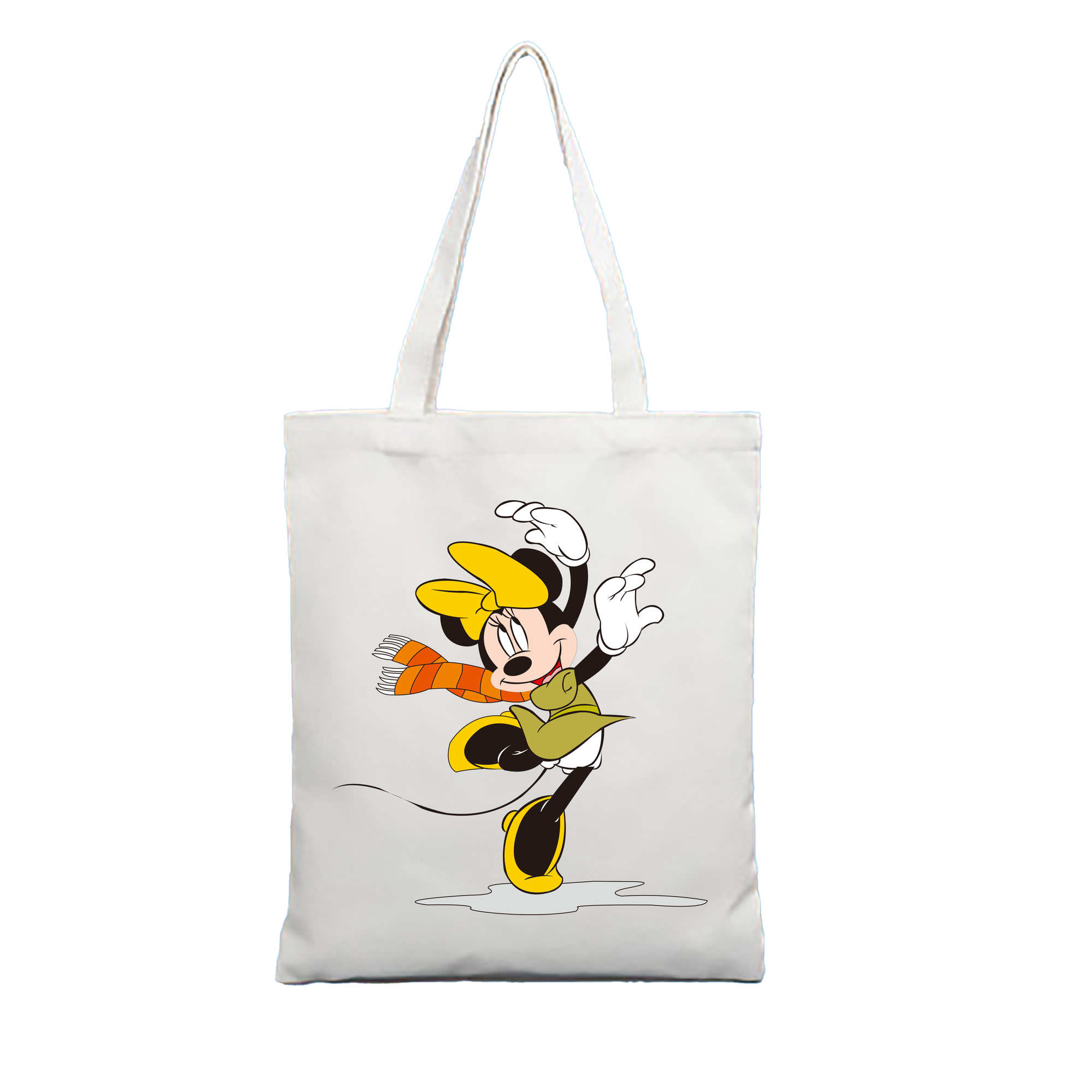 （画像用） ミッキーマウス Mickey Mouse 縦型キャンバス生地手提げバッグ　トートバッグ