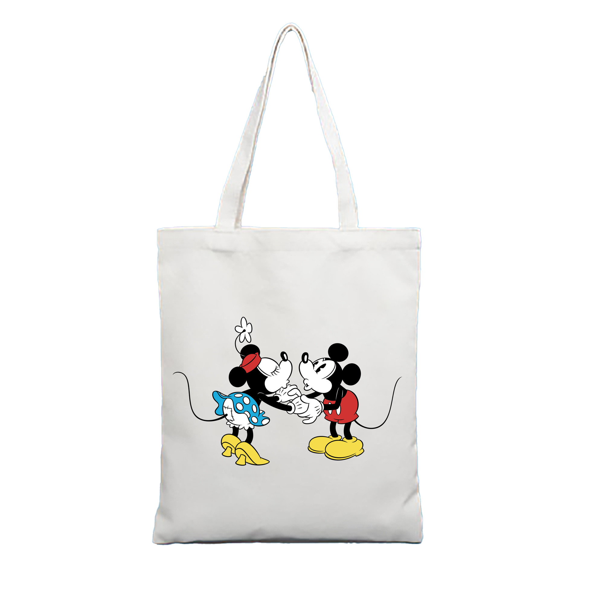 （画像用） ミッキーマウス Mickey Mouse 縦型キャンバス生地手提げバッグ　トートバッグ