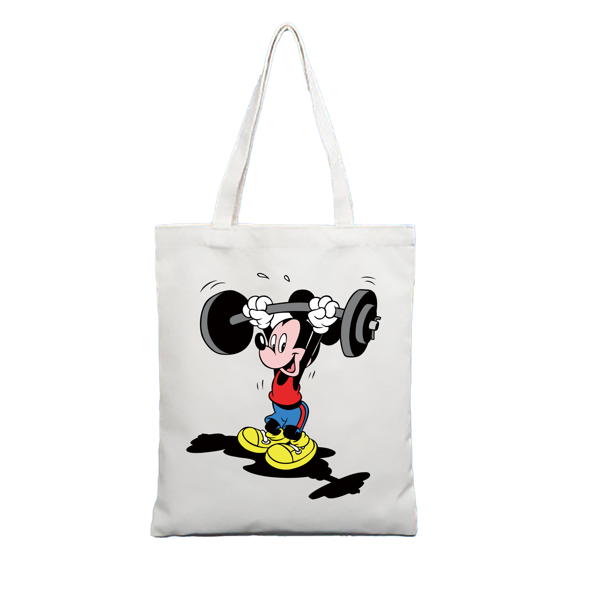 （画像用） ミッキーマウス Mickey Mouse 縦型キャンバス生地手提げバッグ　トートバッグ